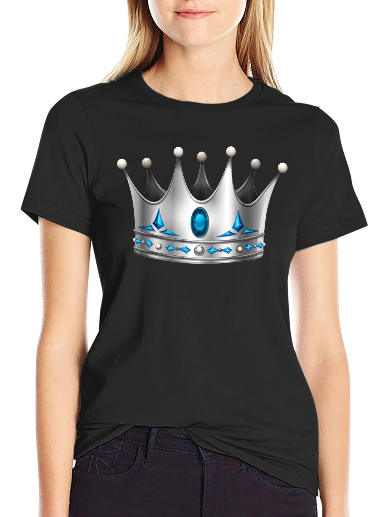 Black Crown Graphic Tee - Royal Style Black T-Shirt view 2