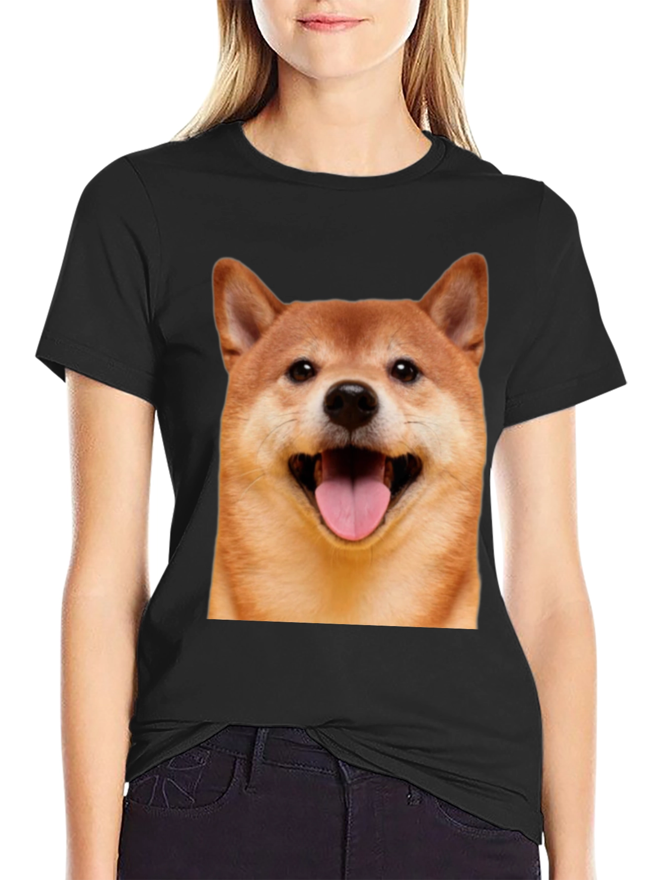 Black Shiba Inu Graphic Tee - Funny Dog Lover Shirt view 2