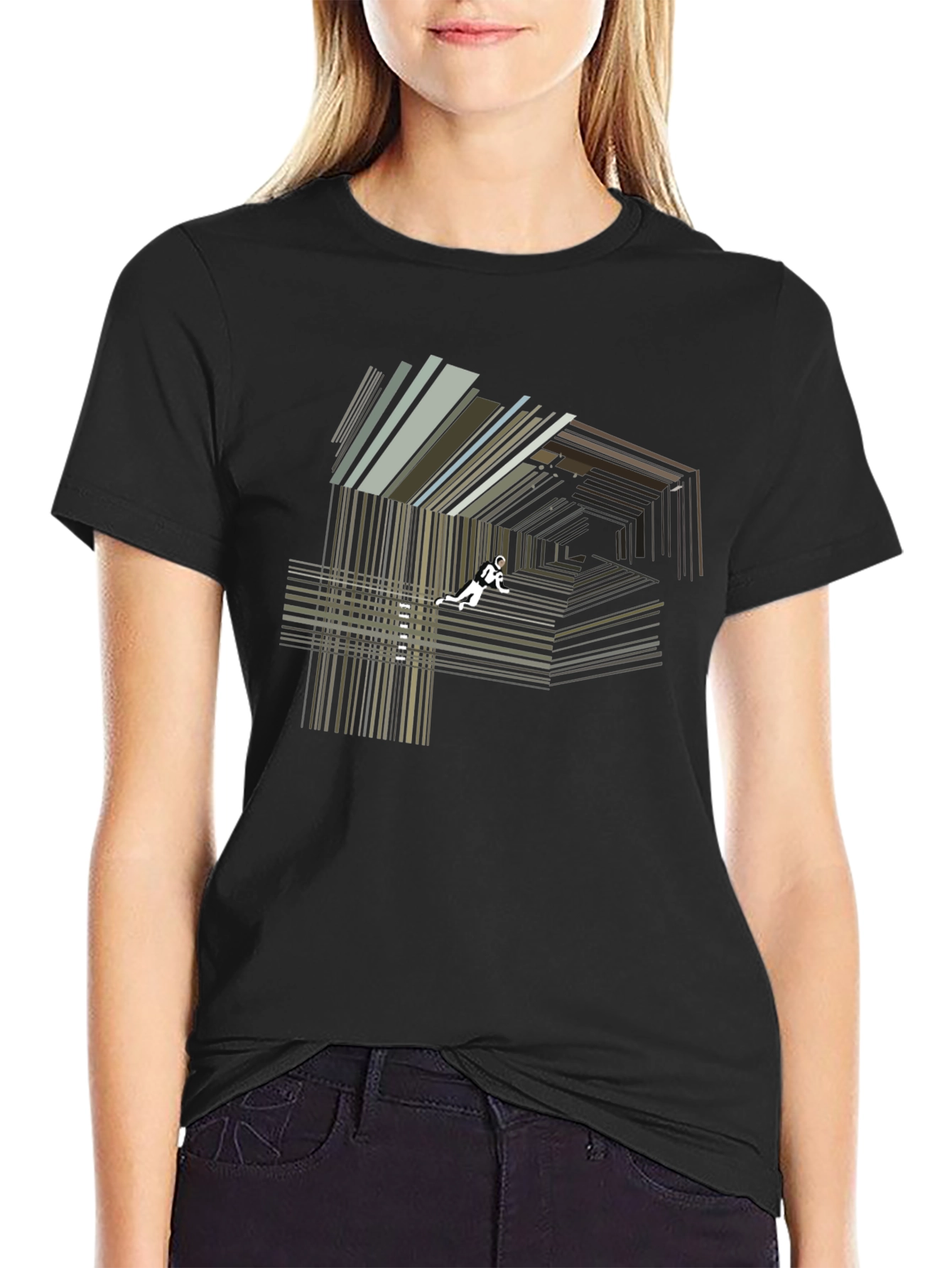 Black Abstract Graphic T-Shirt: Unique Design view 2