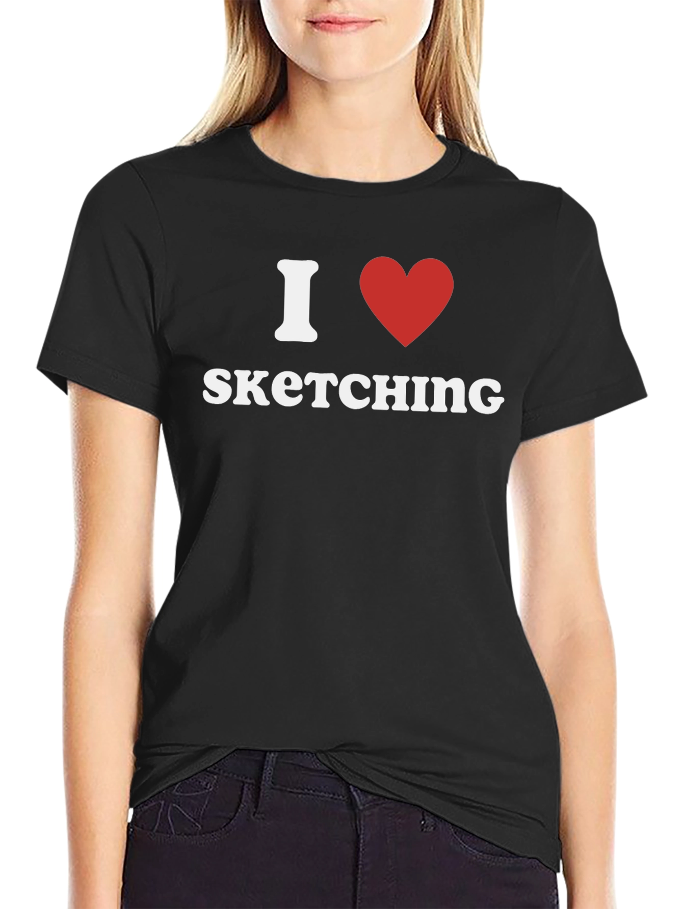 Black I Heart Sketching T-Shirt view 2