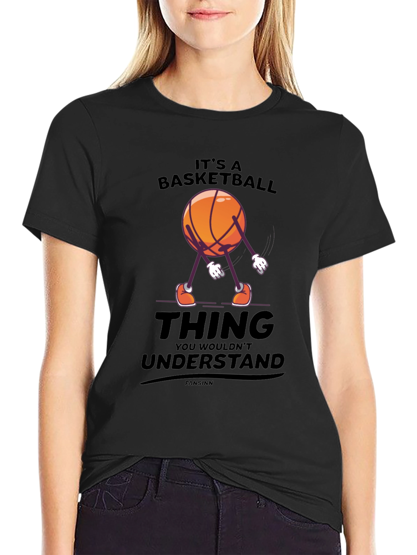 Black Basketball Thing Graphic T-Shirt view 2
