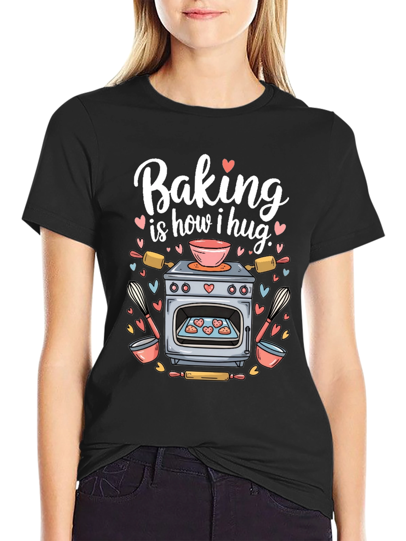 Black Baking Is How I Hug T-Shirt view 2