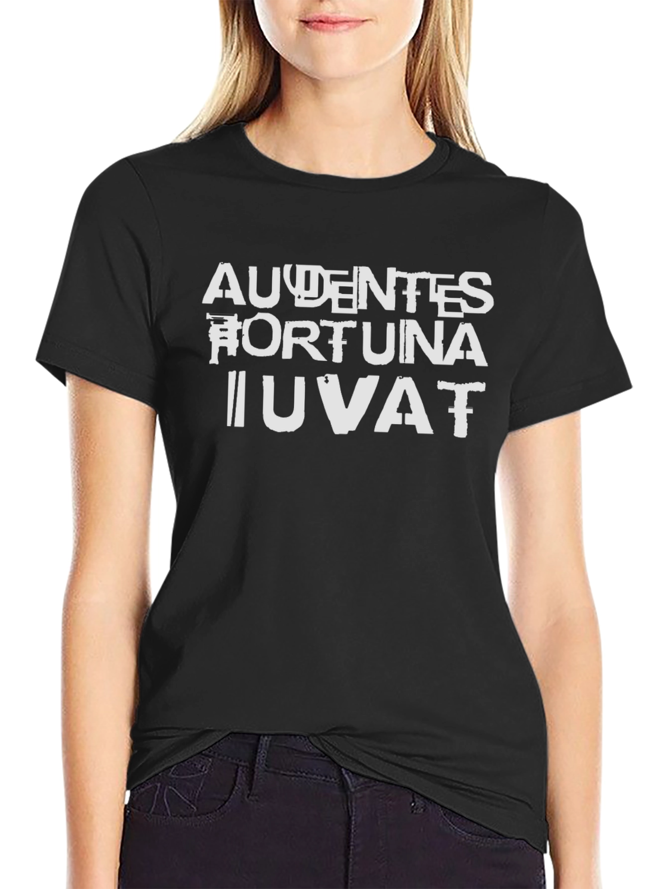 Black Audentes Fortuna Iuvat T-Shirt view 2