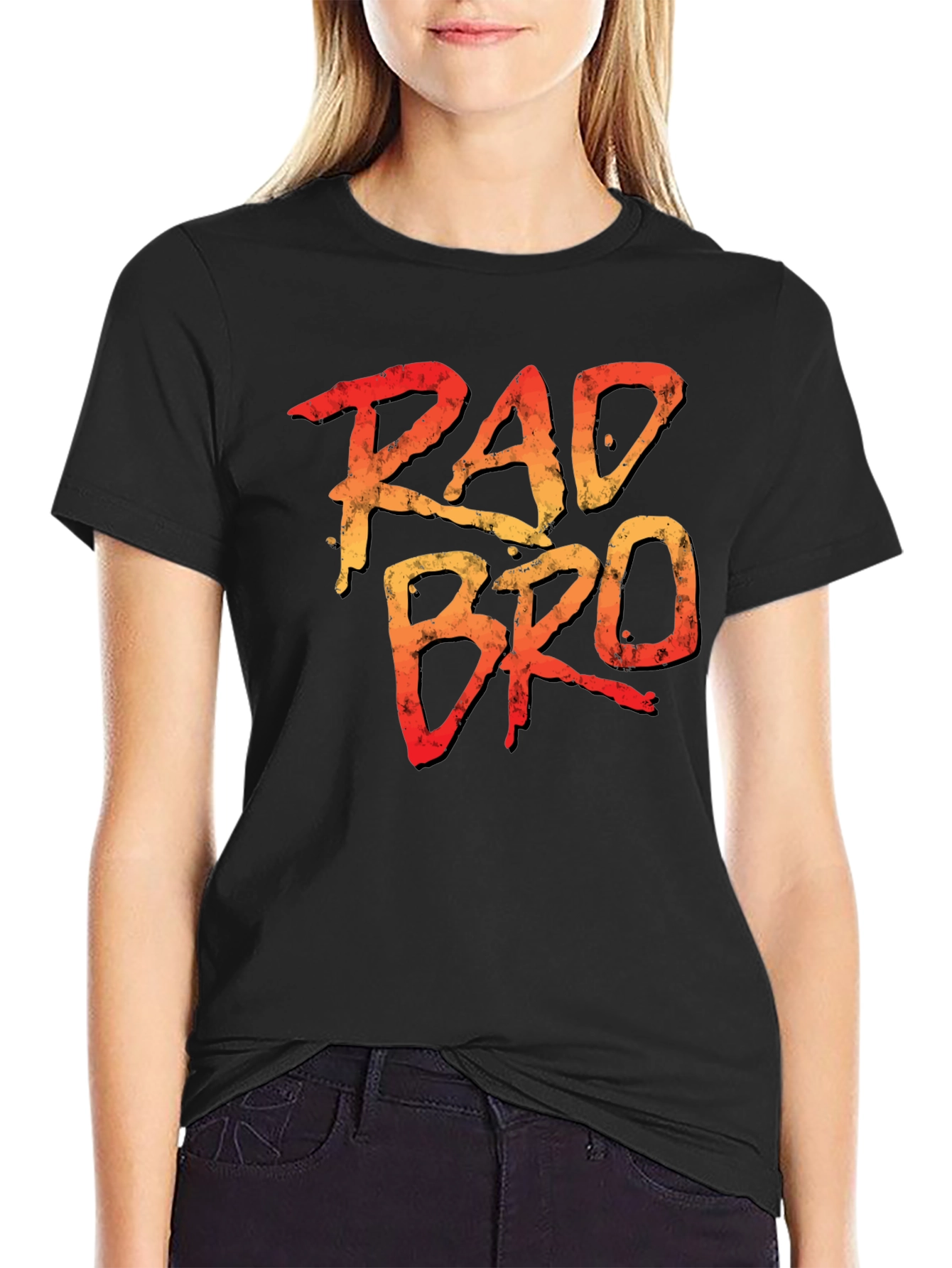 Black Rad Bro Graphic Tee - Cool Retro Style view 2