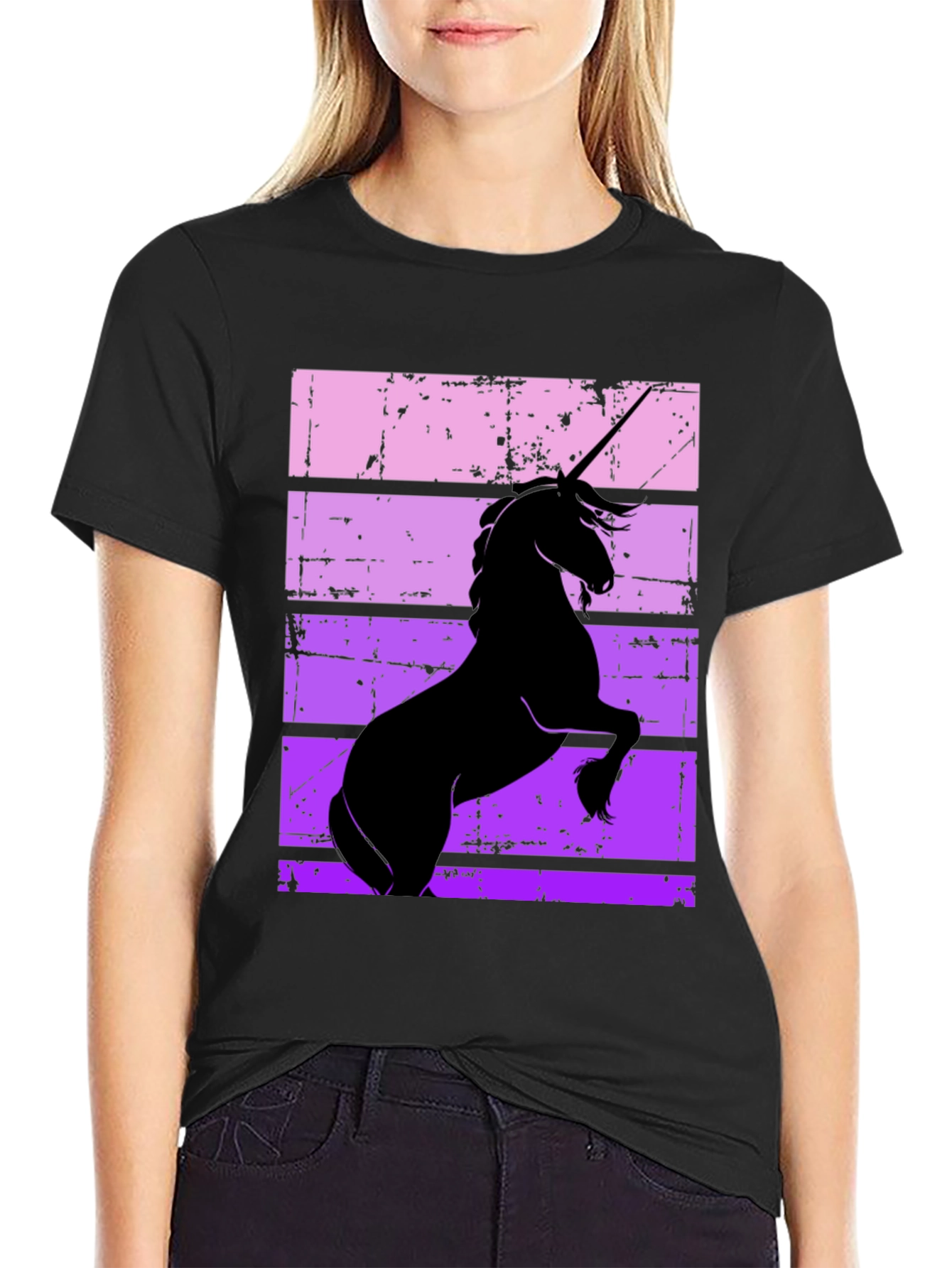 Black Unicorn Silhouette Graphic Tee view 2