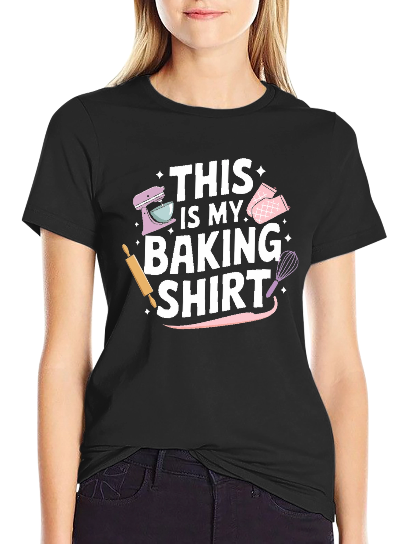 Black This is My Baking Shirt - Novelty Baker T-Shirt view 2