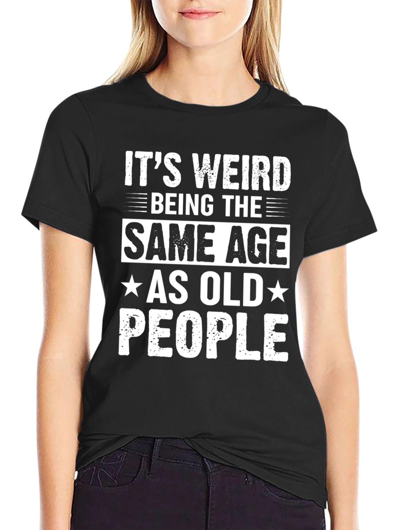 Black Funny 'Same Age as Old People' Graphic Tee view 2