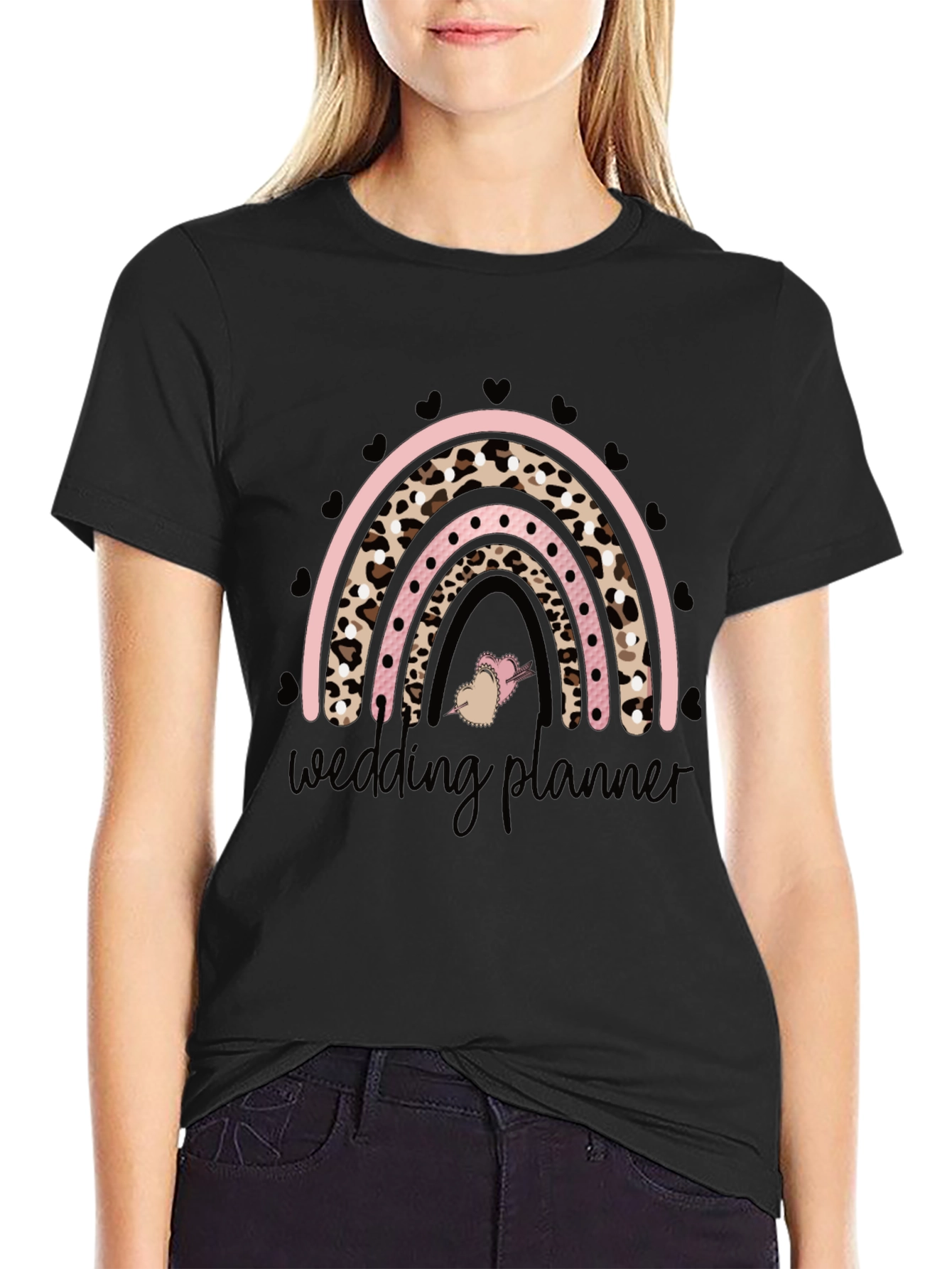 Black Wedding Planner Rainbow Graphic Tee view 2