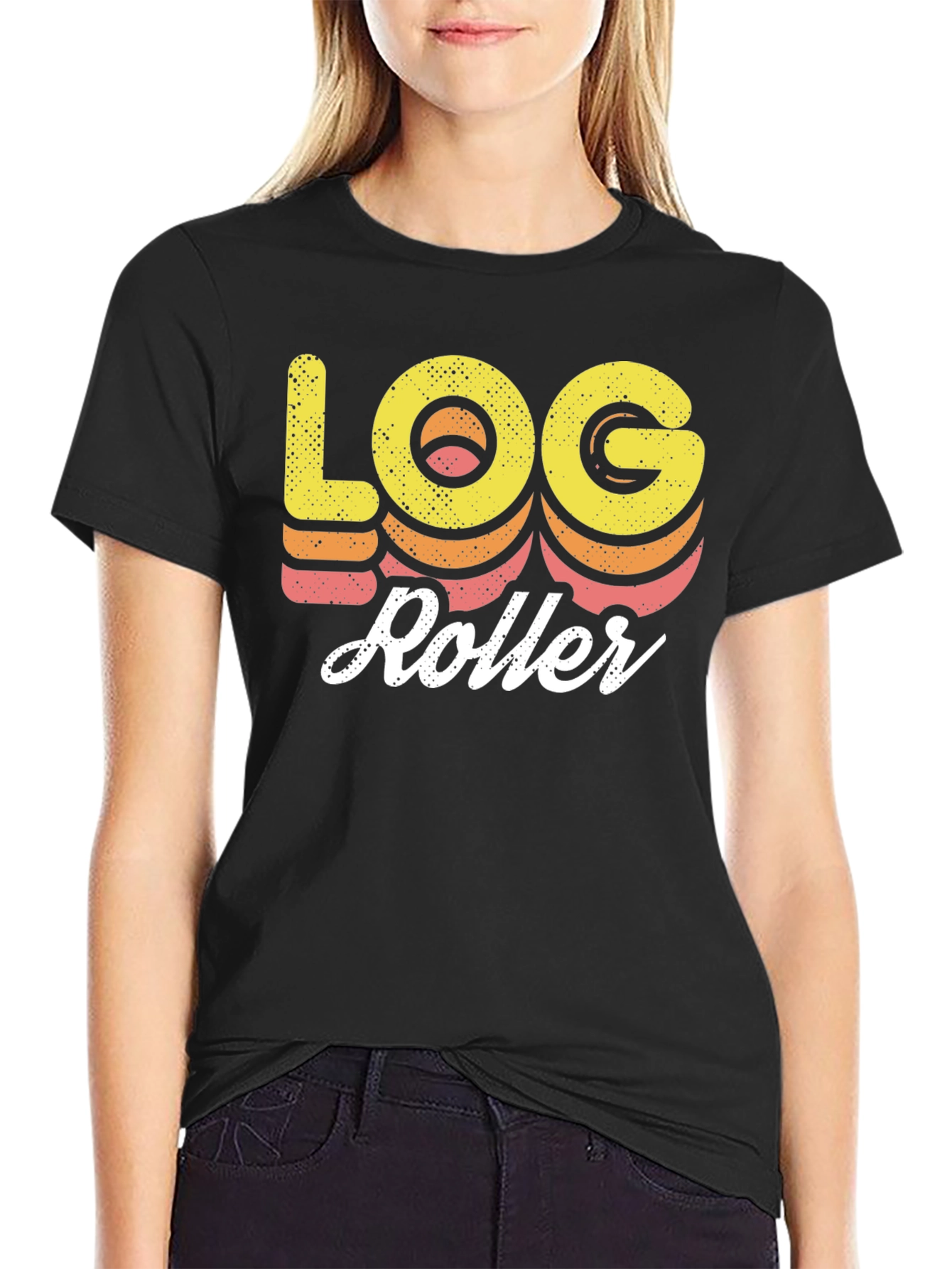 Black Log Roller Graphic T-Shirt view 2