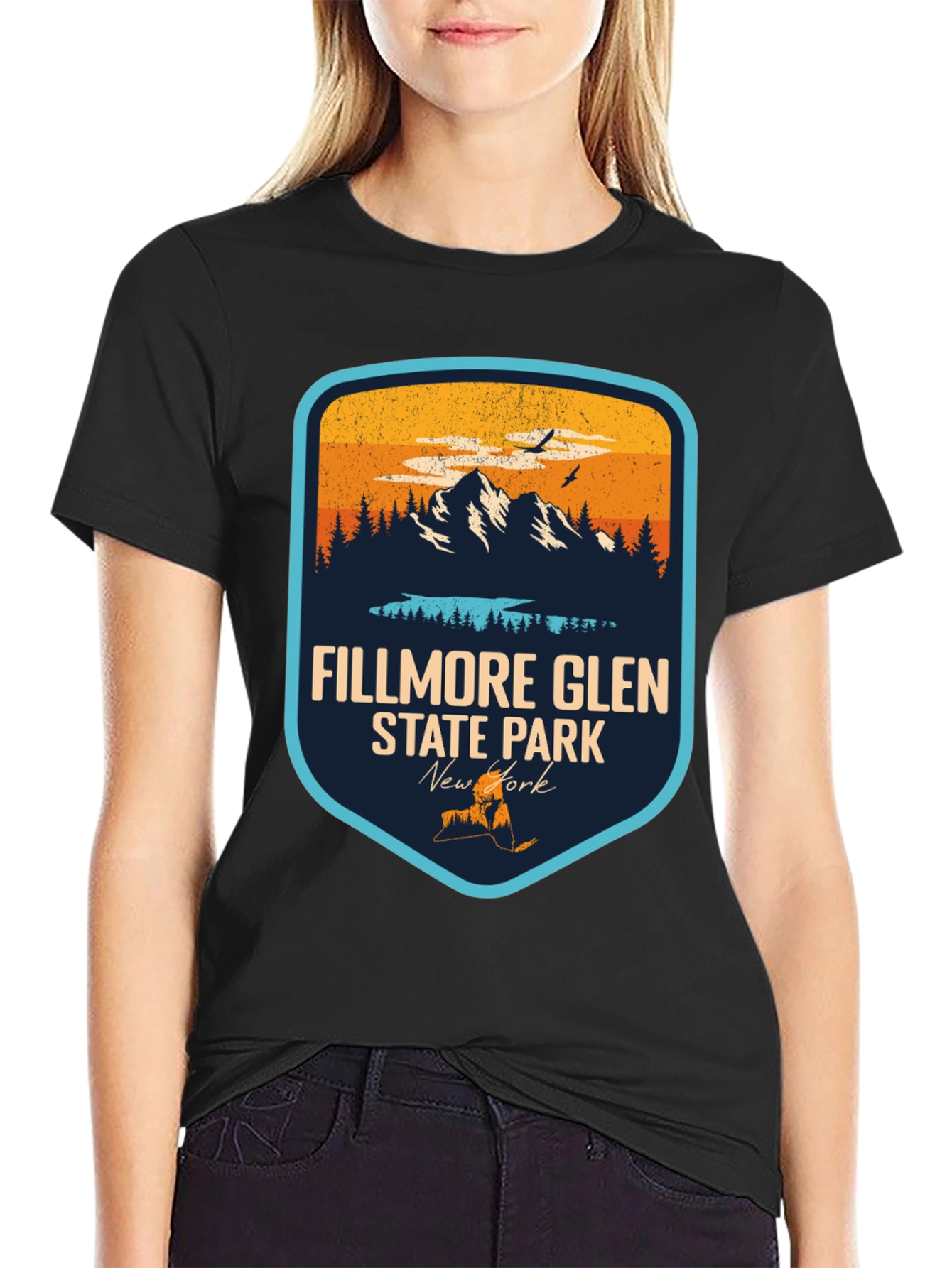 Black Fillmore Glen State Park Black T-Shirt view 2