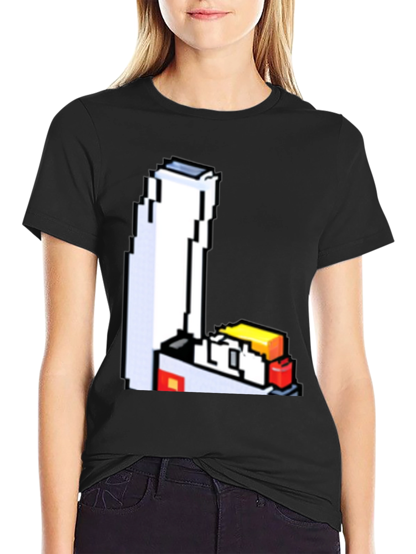 Black 8-Bit Lighter Graphic Tee - Retro Style view 2