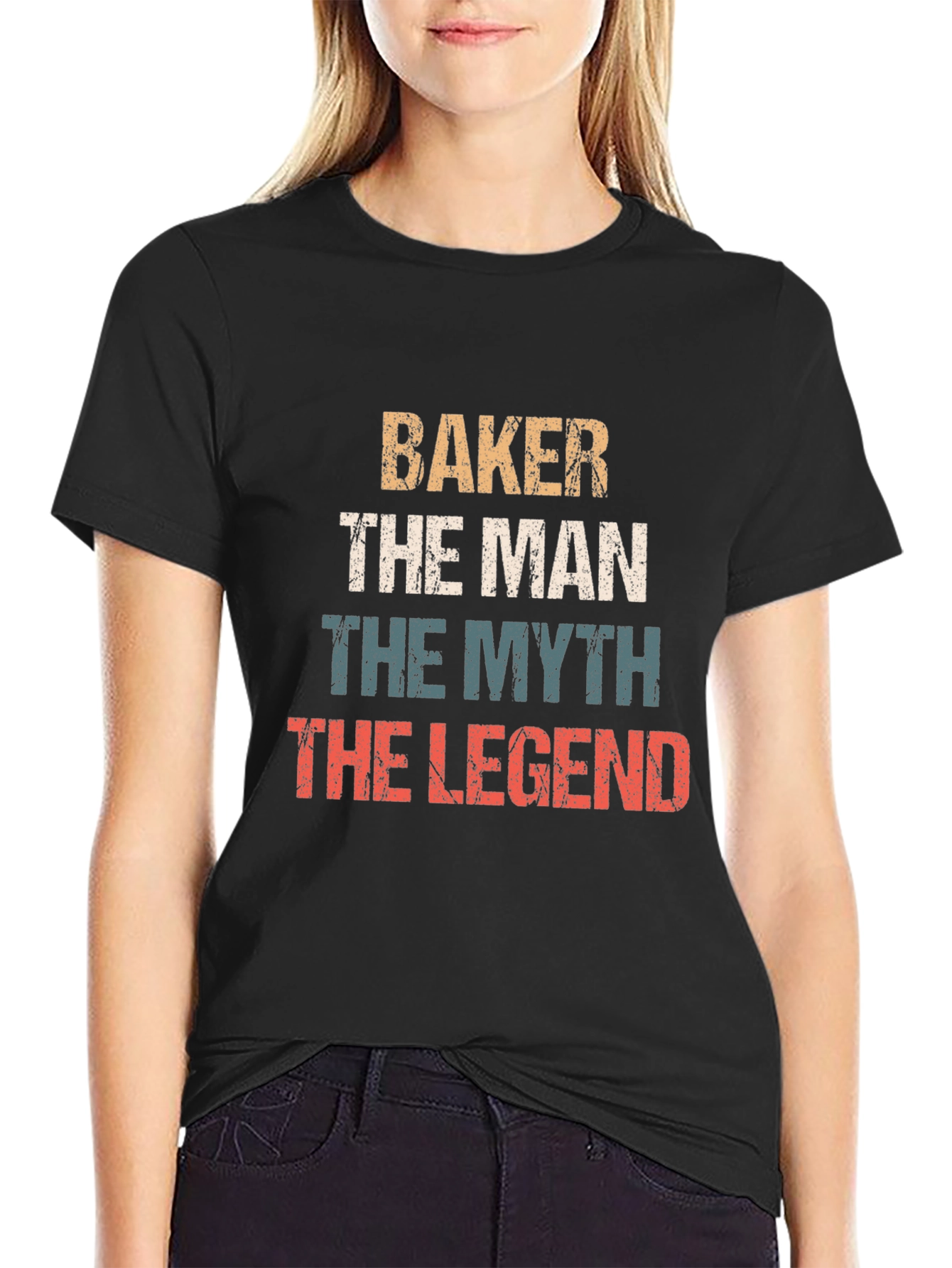 Black Baker The Man Myth Legend Graphic T-Shirt view 2