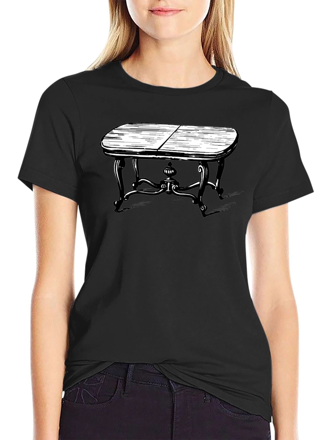 Black Retro Table Graphic Tee - Classic Black view 2