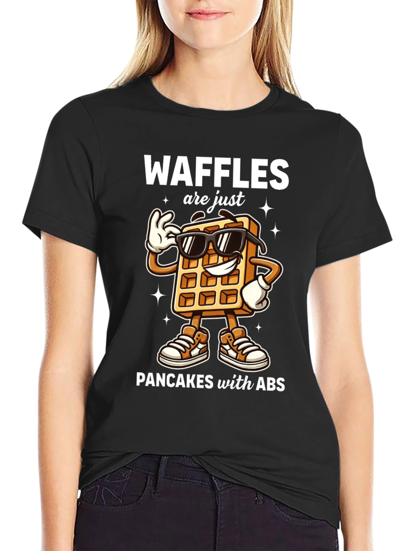 Waffles are Just Pancakes with ABS T-Shirt - 2