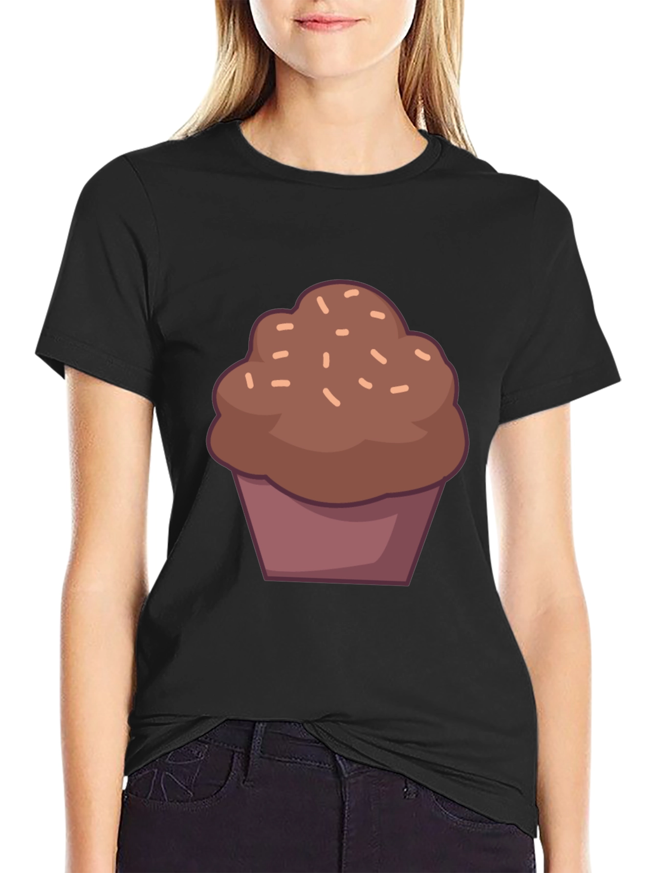 Black Chocolate Cupcake T-Shirt - Sweet Tooth Fashion view 2