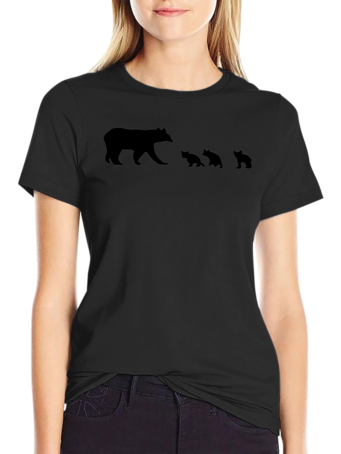Black Bear Family Graphic T-Shirt view 2