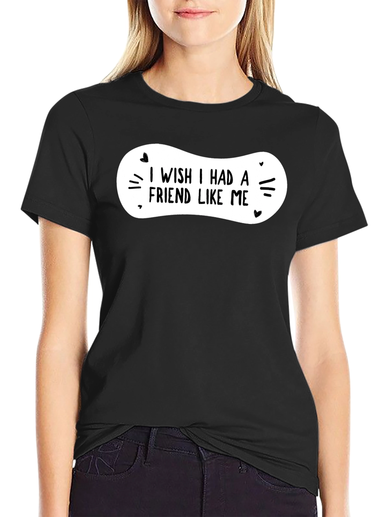 Black I Wish I Had a Friend Like Me Black Graphic Tee view 2