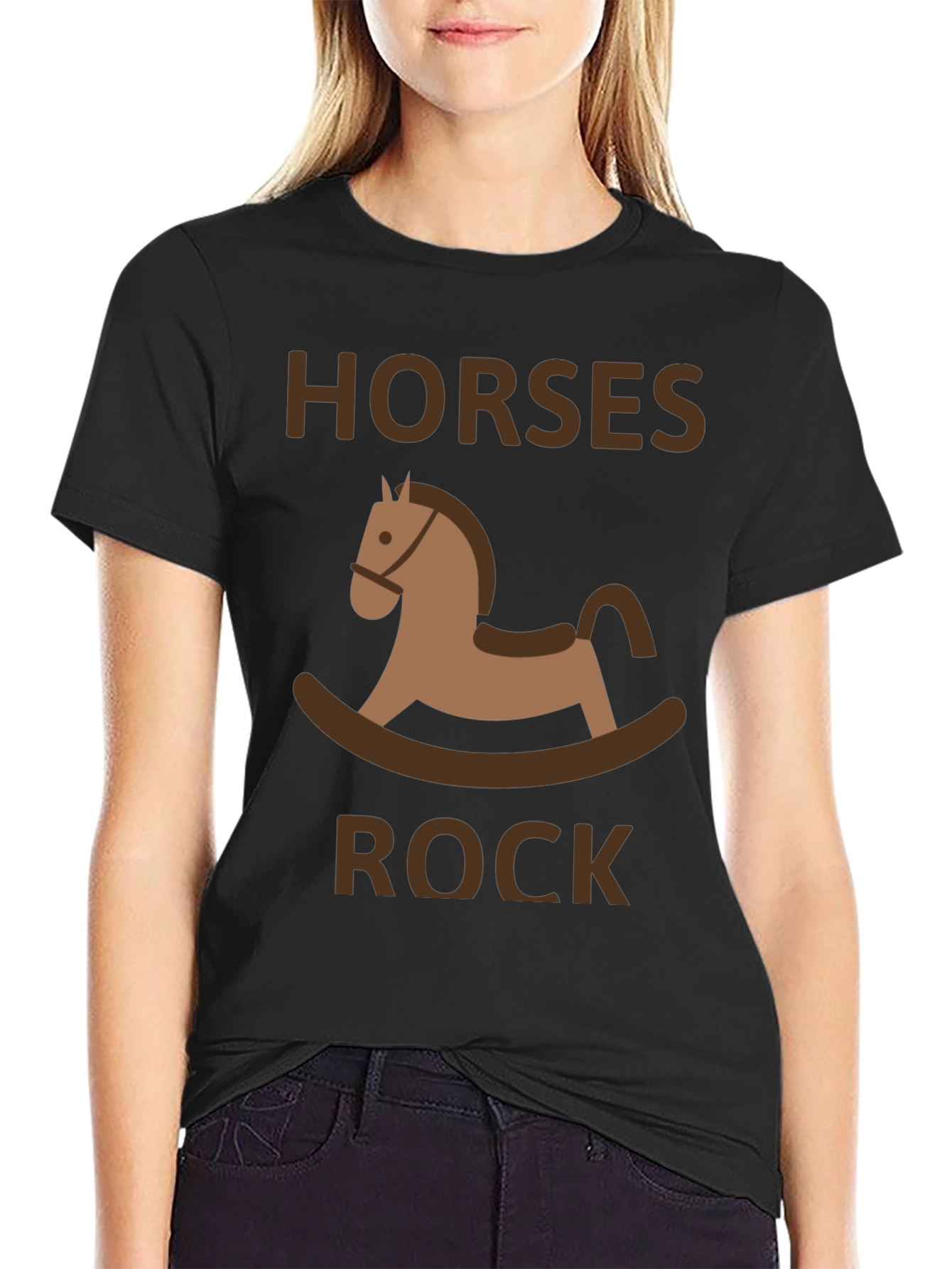 Black Horses Rock T-Shirt - Novelty Graphic Tee view 2