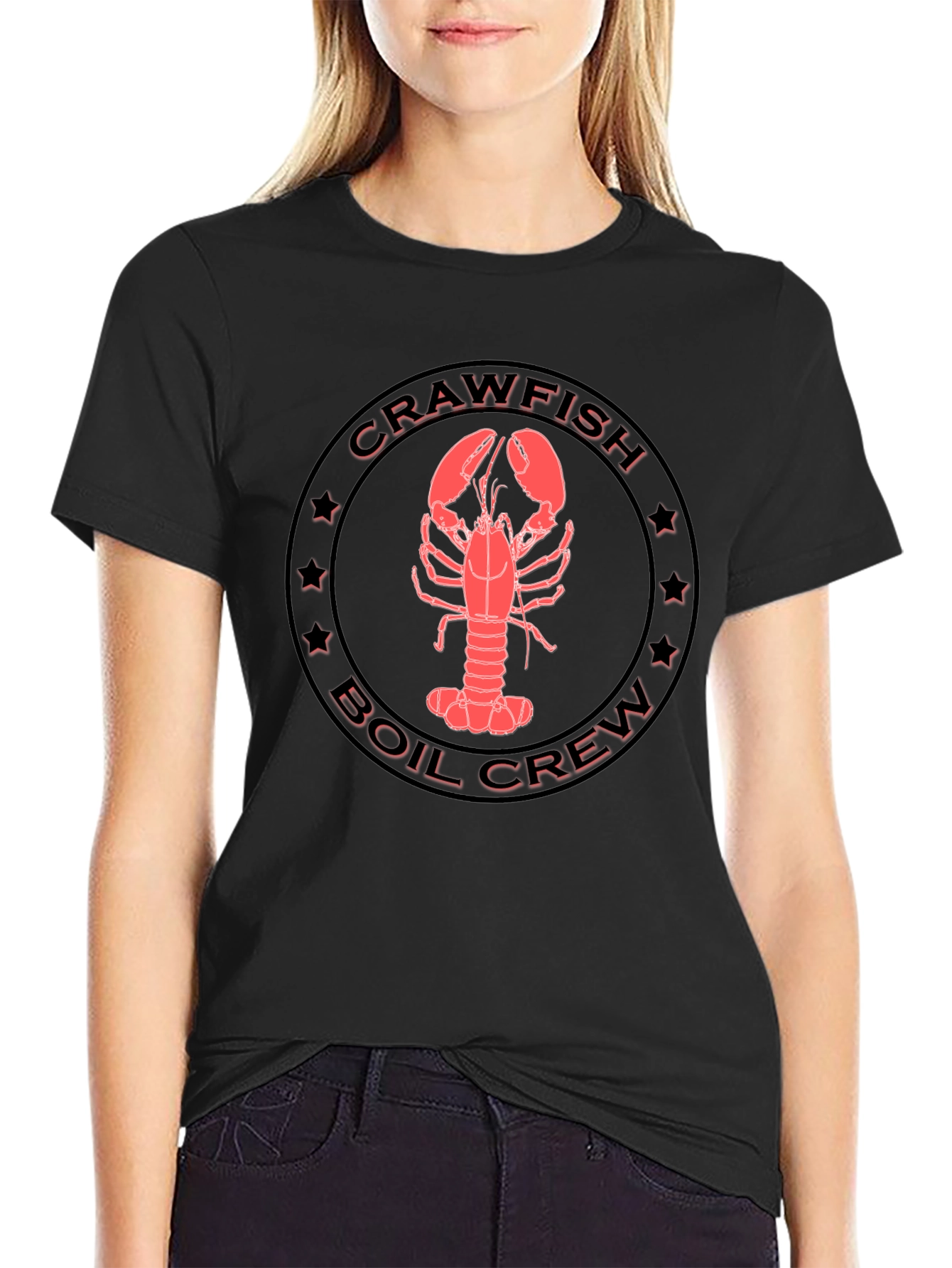 Black Crawfish Boil Crew Graphic T-Shirt view 2