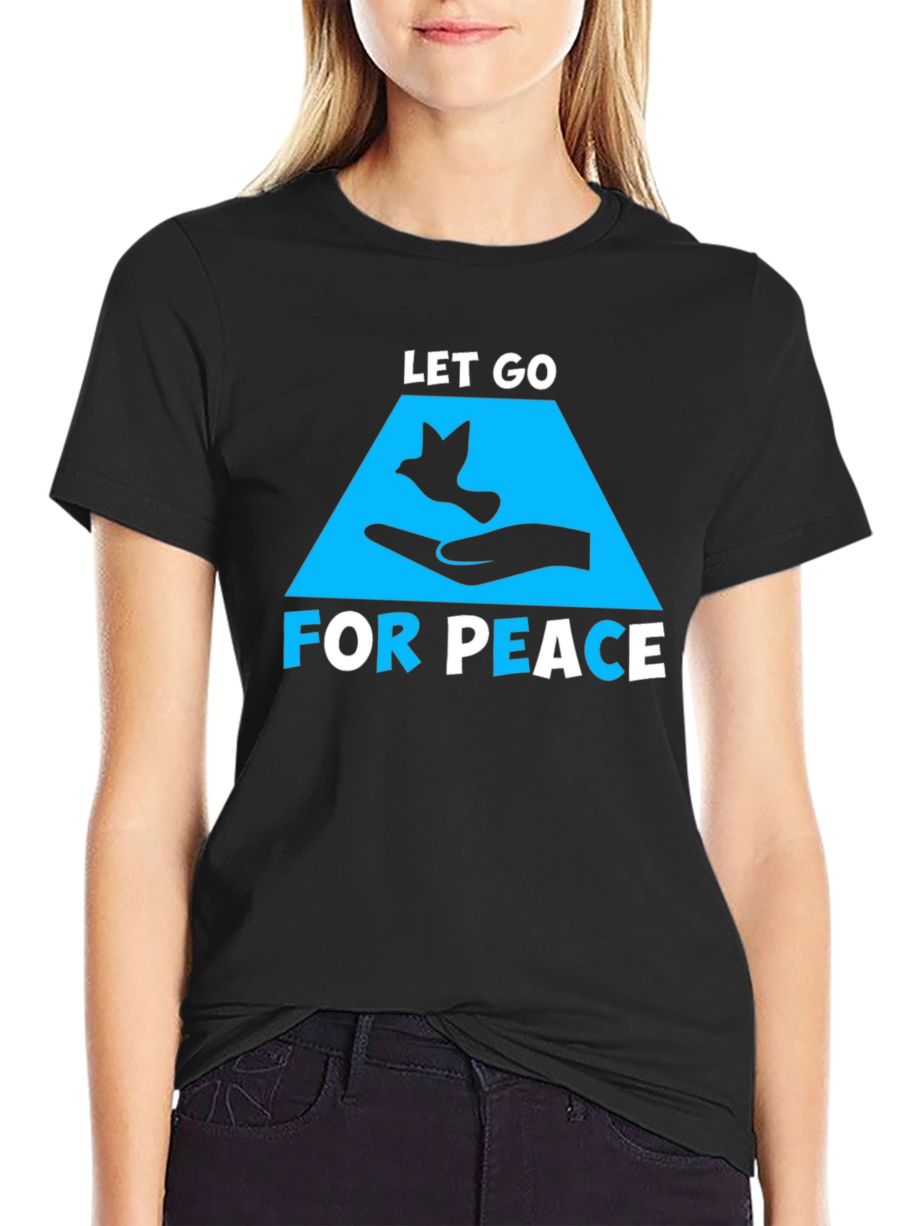 Black Let Go For Peace Graphic Tee - Relaxed Fit view 2