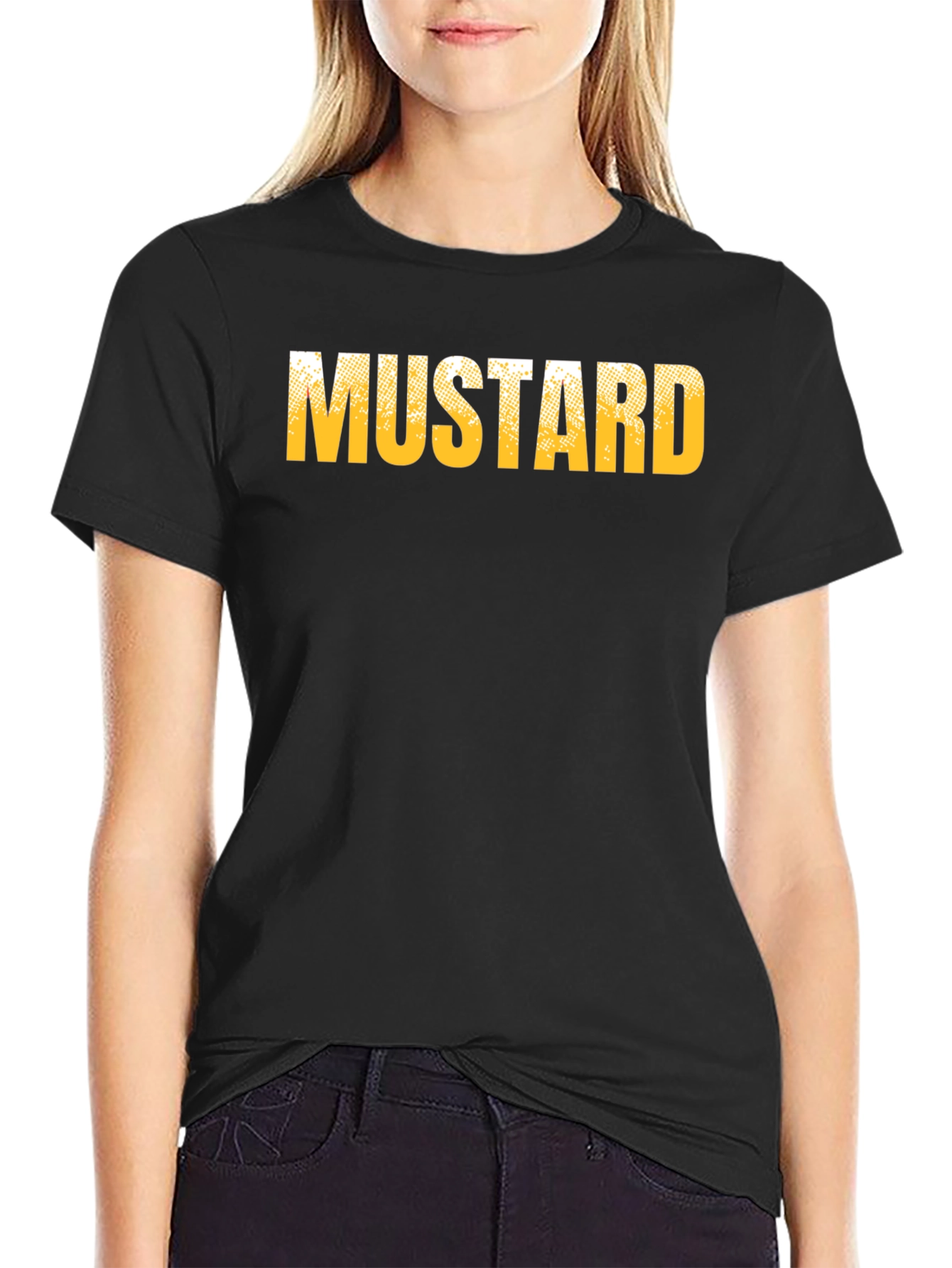 Black Mustard Graphic Tee - Trendy Casual Wear view 2