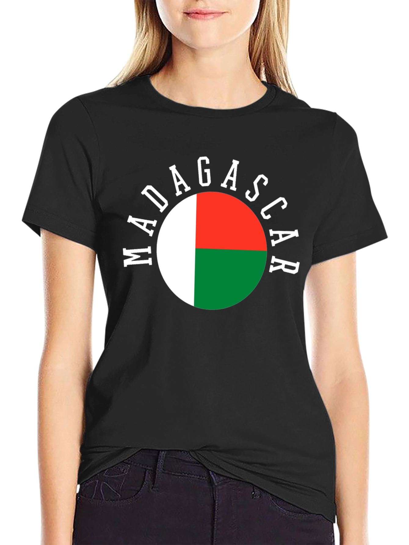 Black Madagascar Flag T-Shirt - Graphic Tee for Country Pride view 2