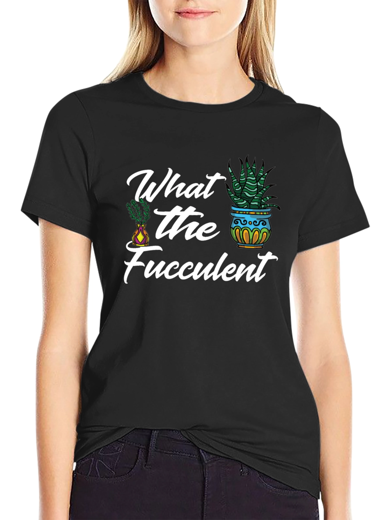 Black What the Fucculent Graphic Tee view 2