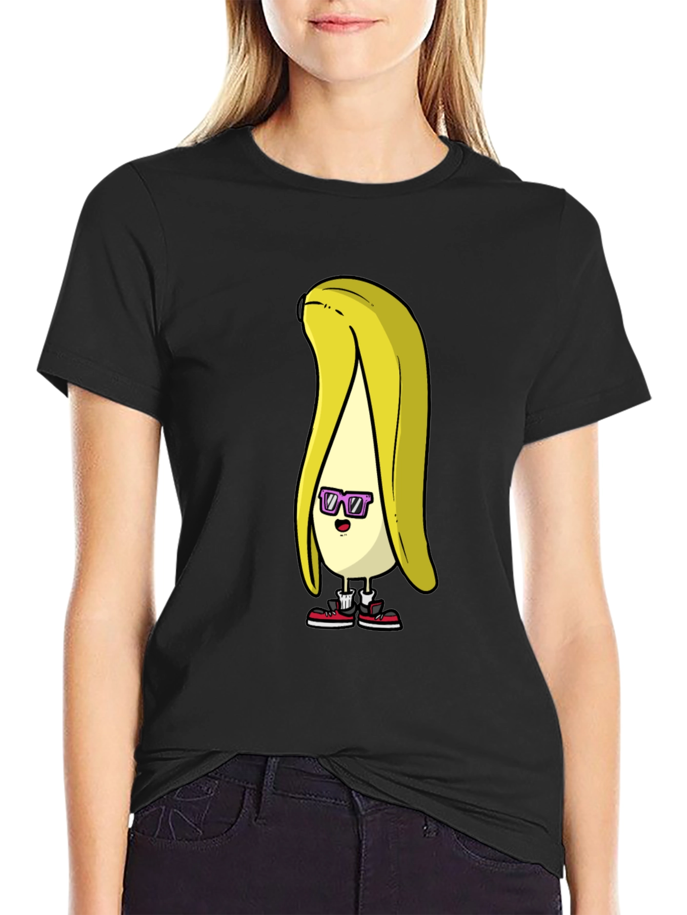 Black Cool Banana Graphic T-Shirt view 2
