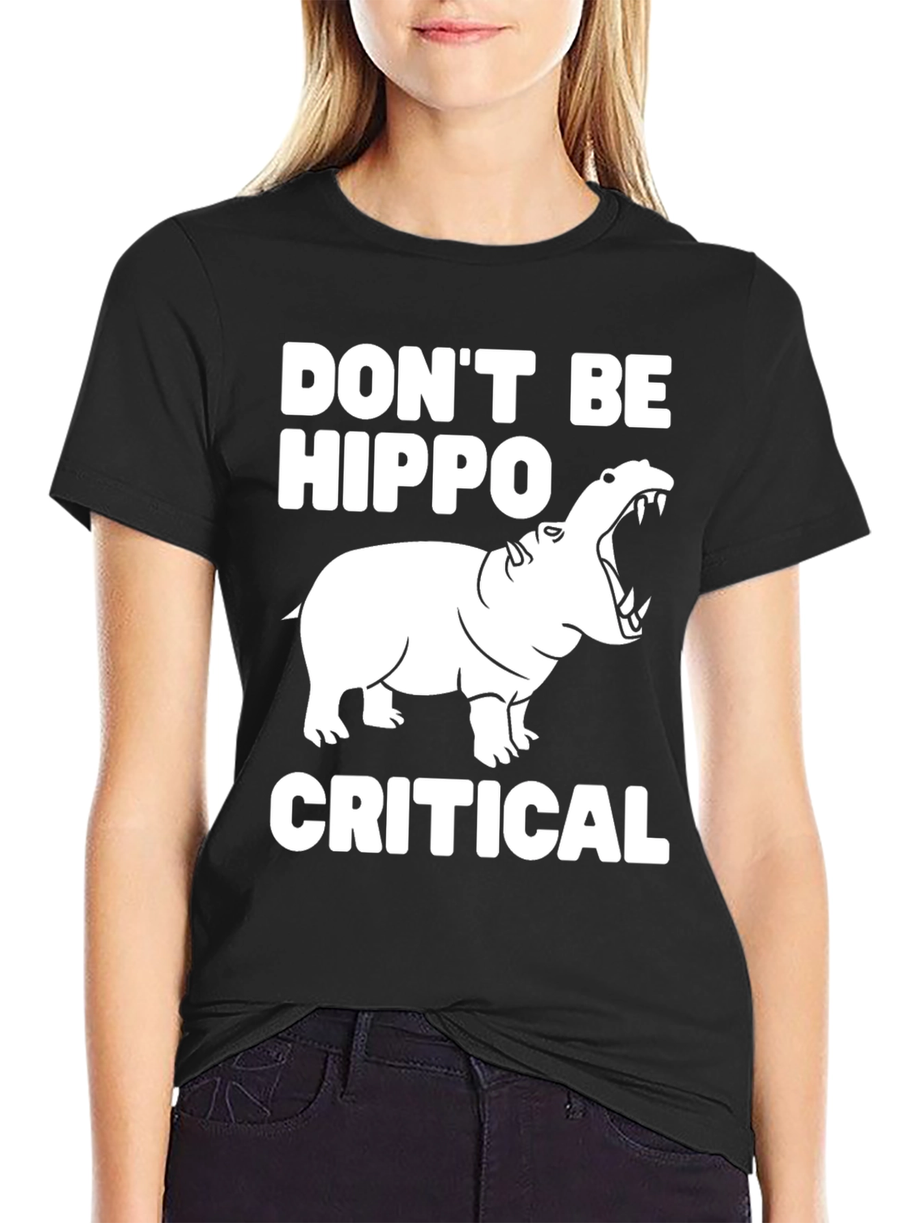 Black Don't Be Hippo-Critical Graphic Tee view 2