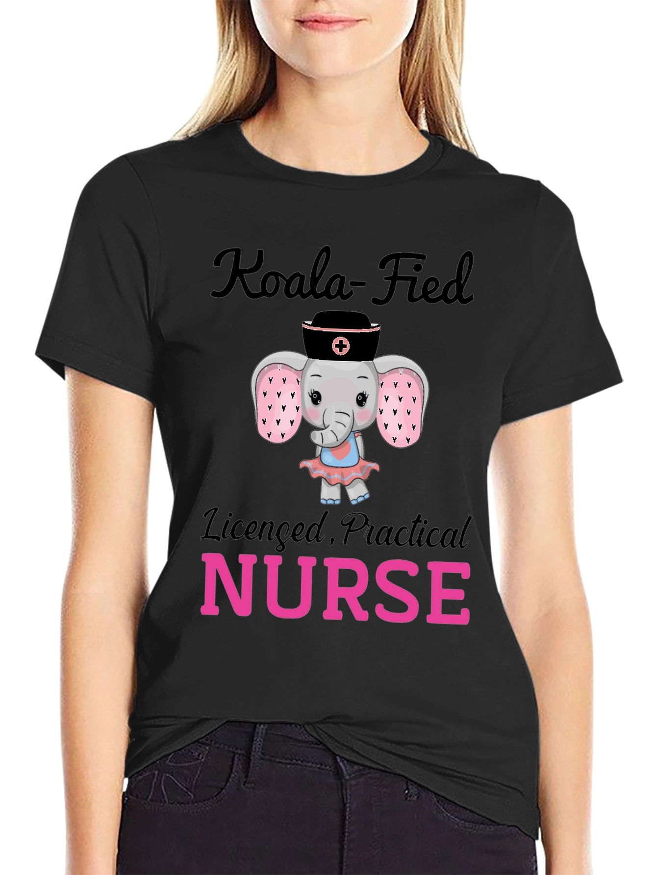 Black Koala-Fied Licensed Practical Nurse T-Shirt view 2