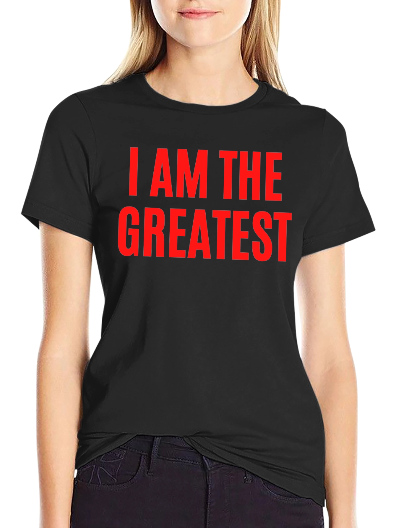 Black I AM THE GREATEST T-Shirt view 2