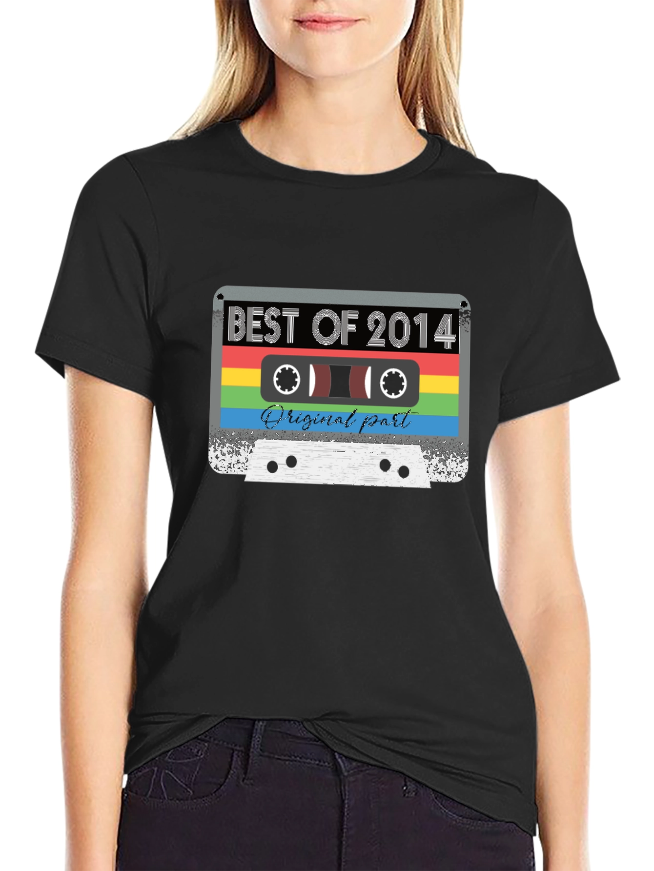 Black Best of 2014 Cassette Tape Graphic T-Shirt view 2