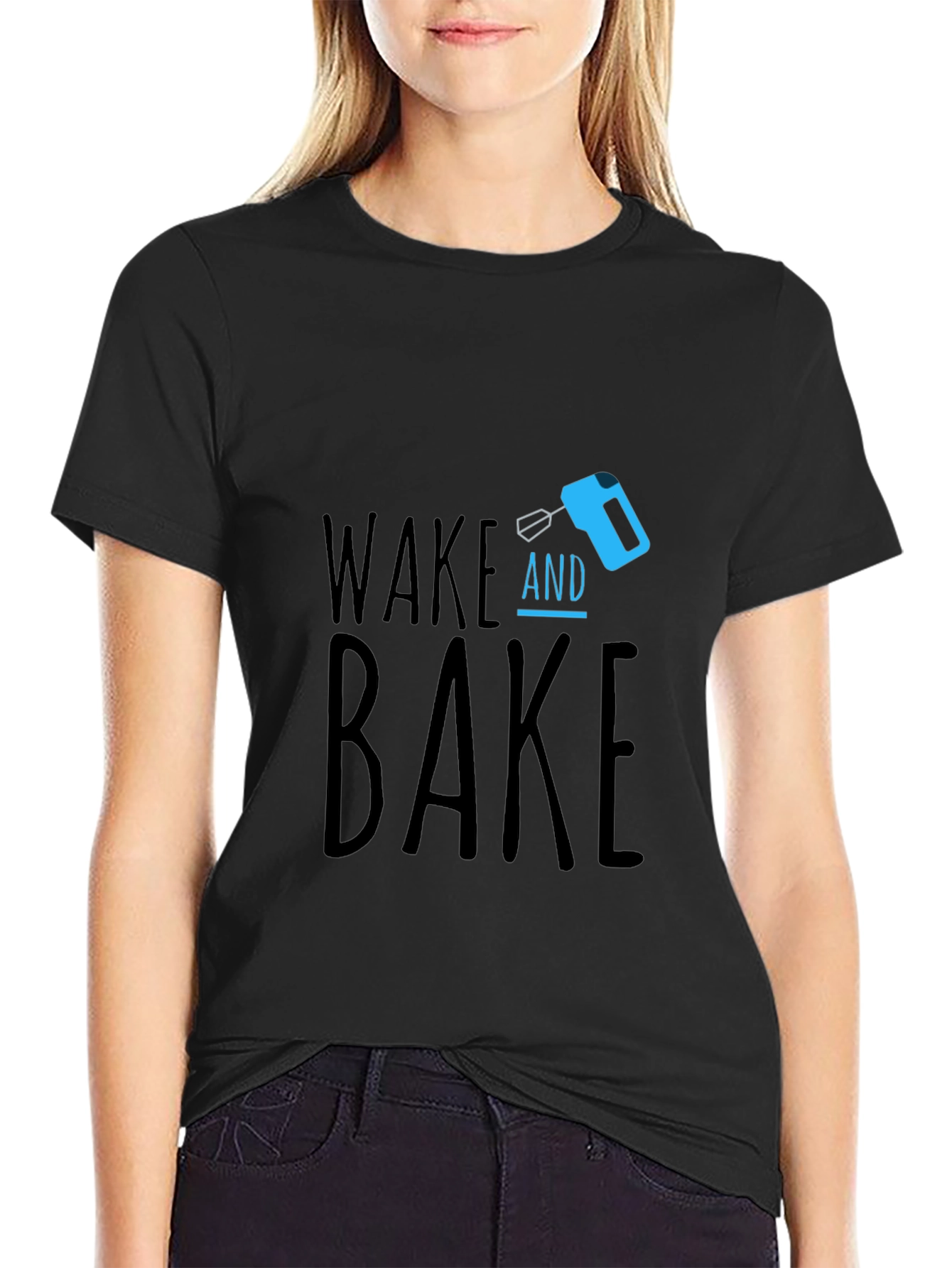 Black Wake and Bake T-Shirt - Novelty Graphic Tee view 2