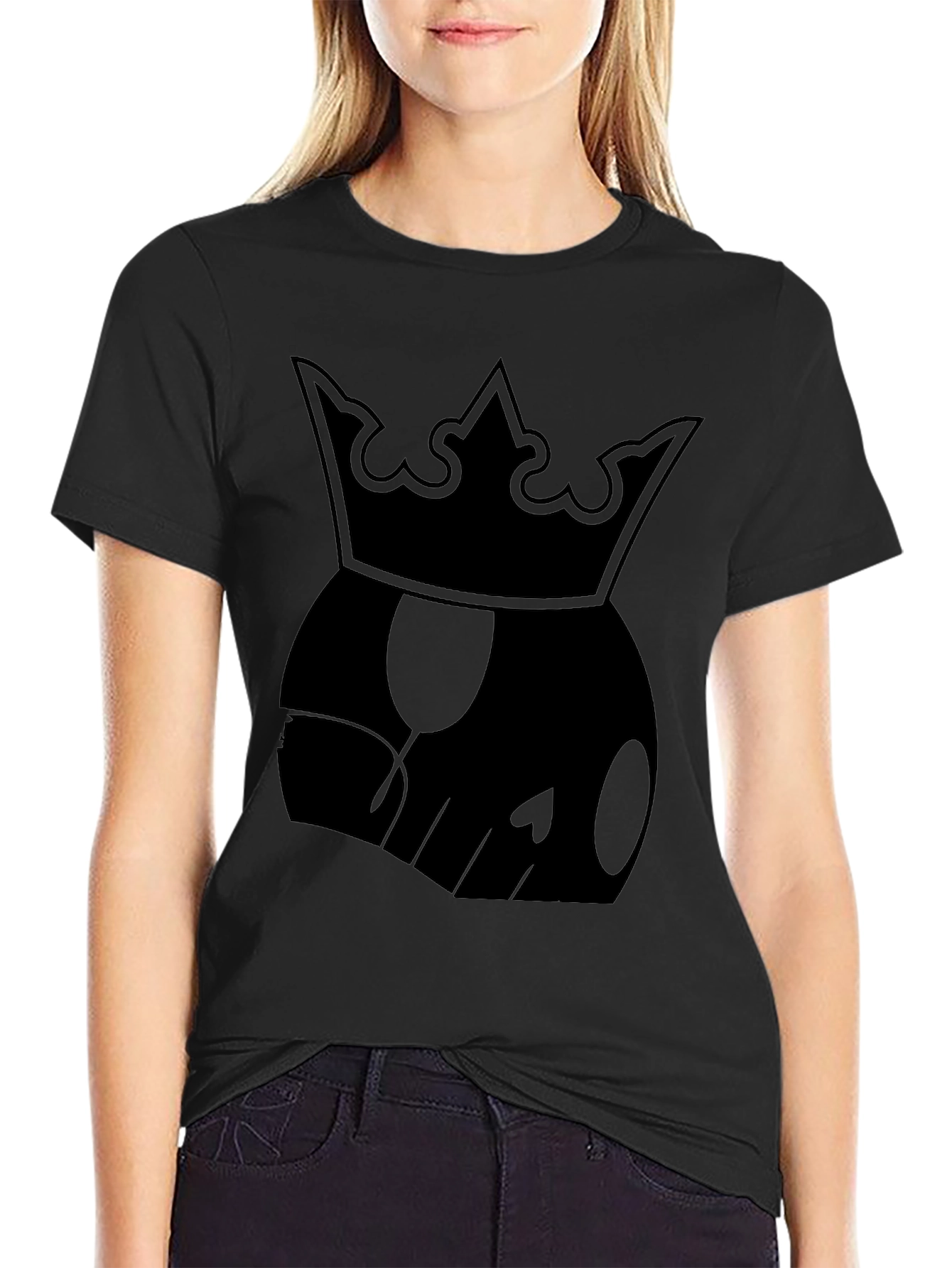 Black King Skull Graphic T-Shirt - Black view 2
