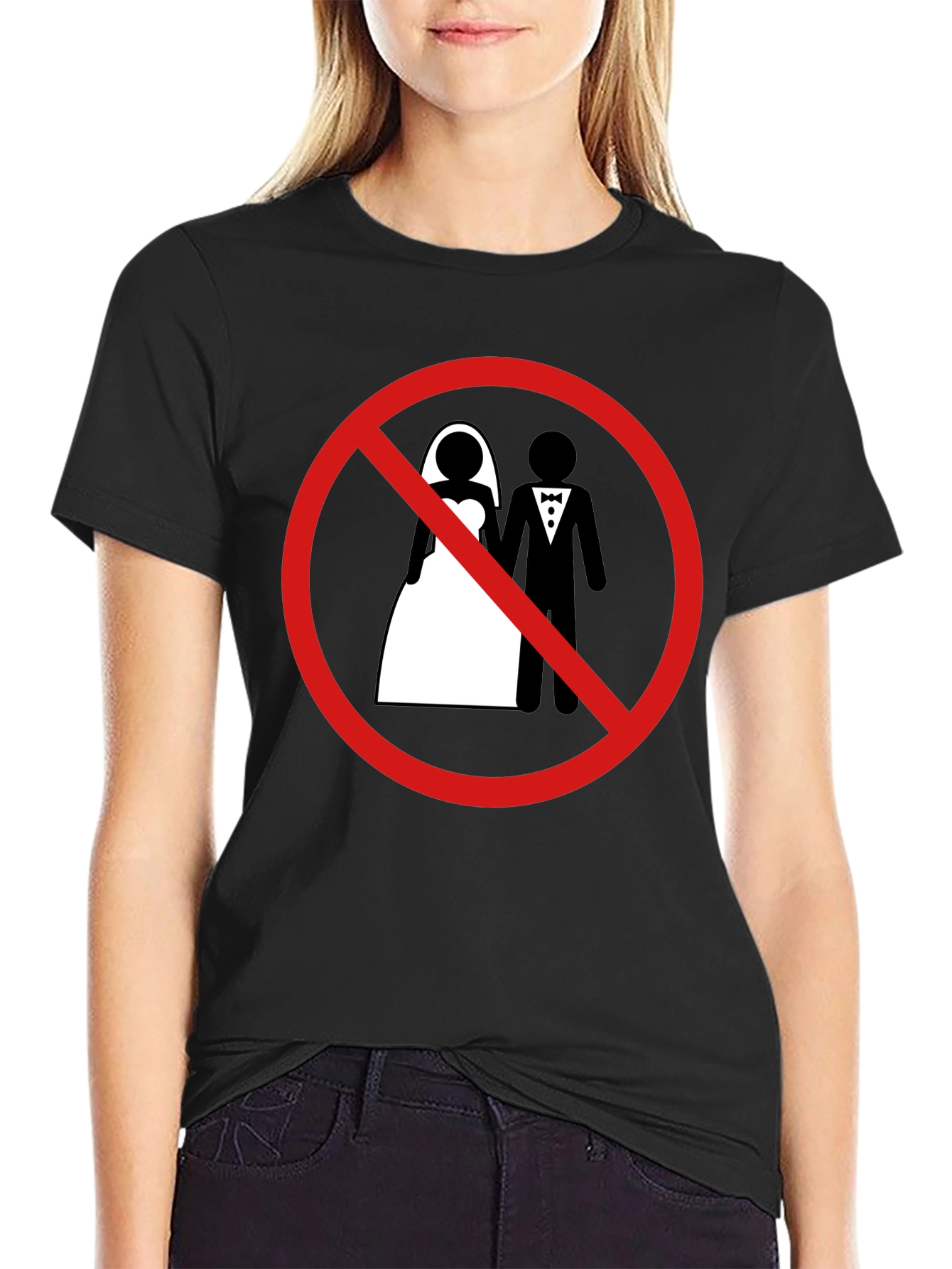Black Anti-Marriage Graphic Tee - Black view 2