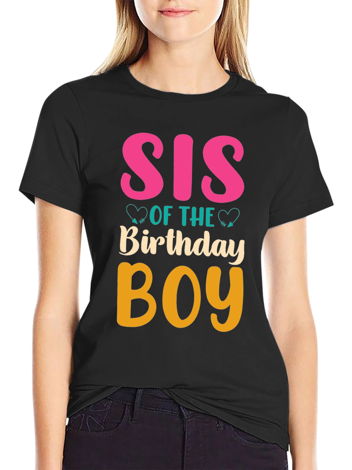 Black Sis of the Birthday Boy T-Shirt view 2