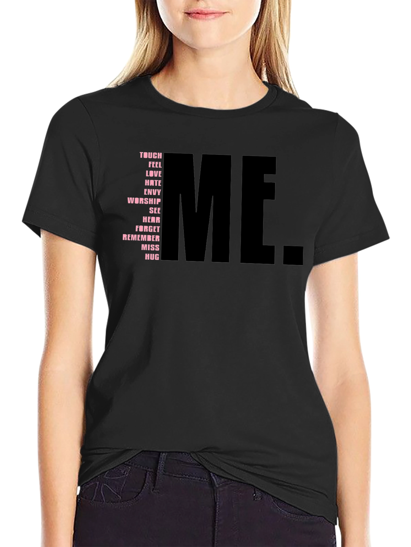 Black Touch Me Graphic Tee - Expressive Statement Shirt view 2