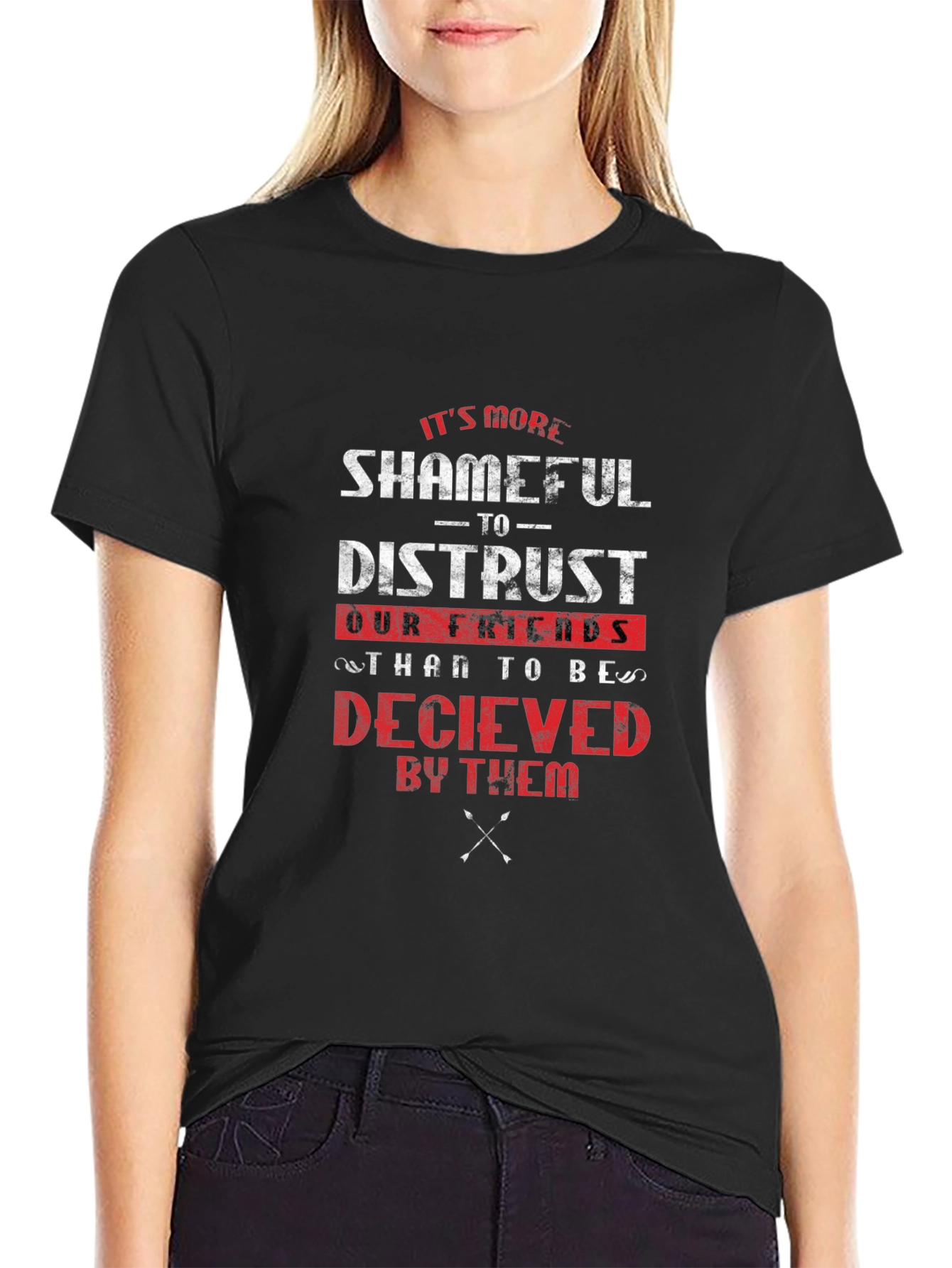 Black Shameful Distrust Graphic Tee view 2