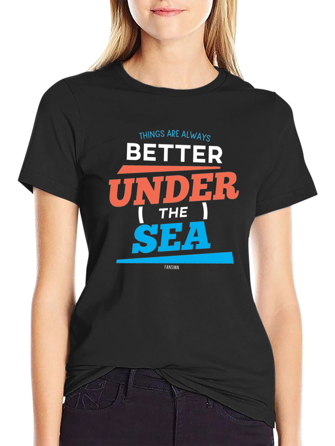 Black Better Under the Sea Graphic Tee - Black Cotton T-Shirt view 2