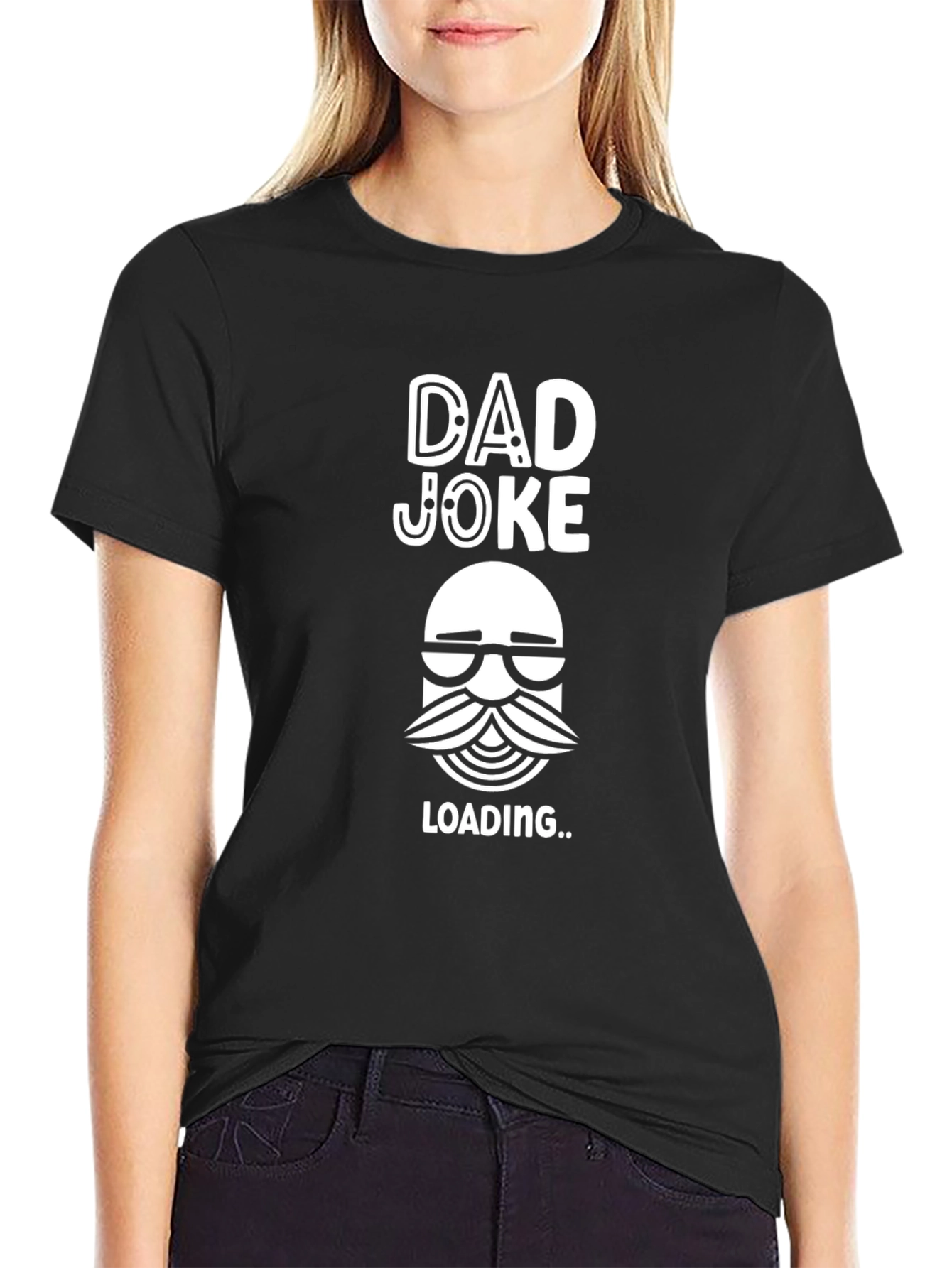 Black Dad Joke Loading T-Shirt - Funny Father's Day Tee view 2