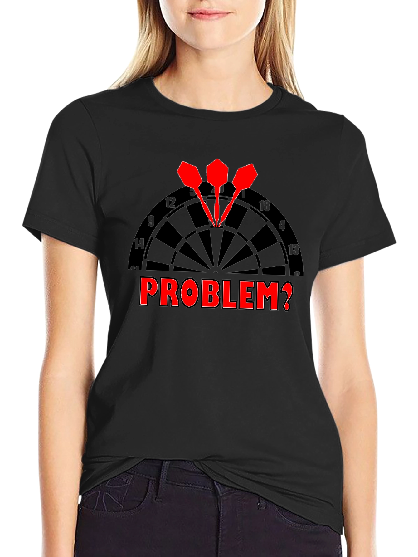 Black Darts 'Problem?' Graphic T-Shirt view 2