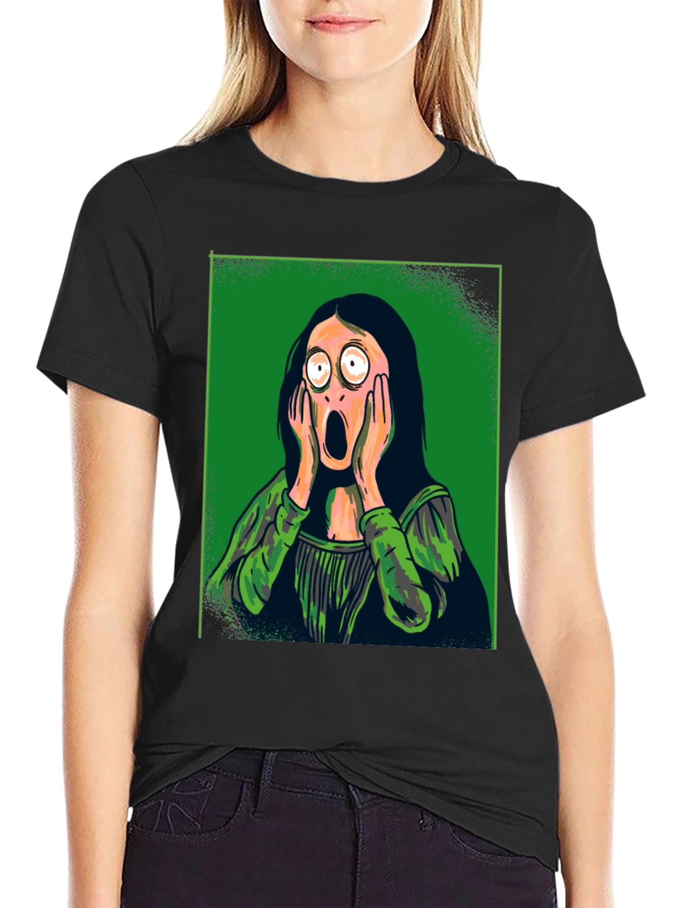 Black Mona Lisa Scream Graphic Tee view 2