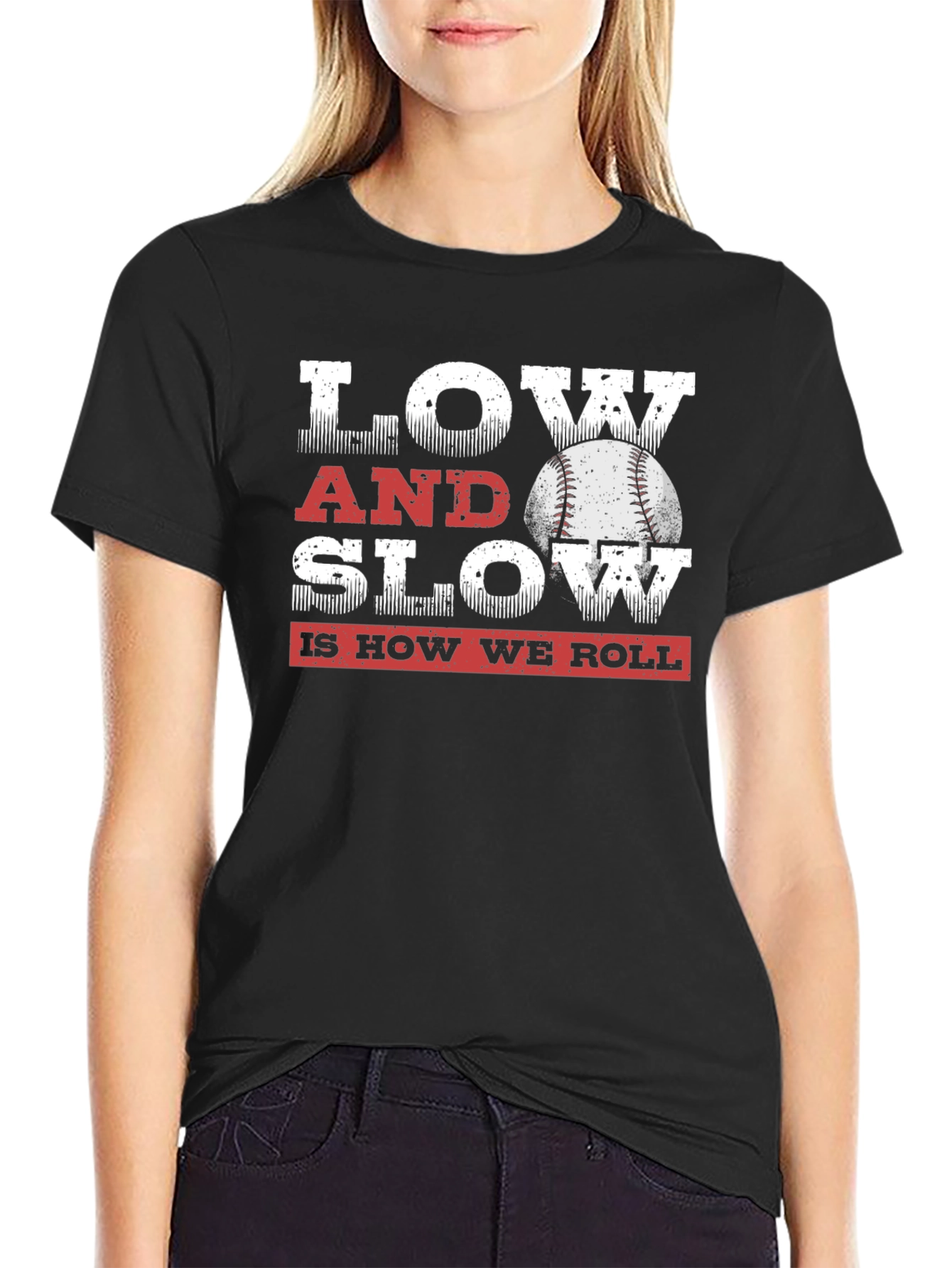 Black Low & Slow Baseball T-Shirt view 2