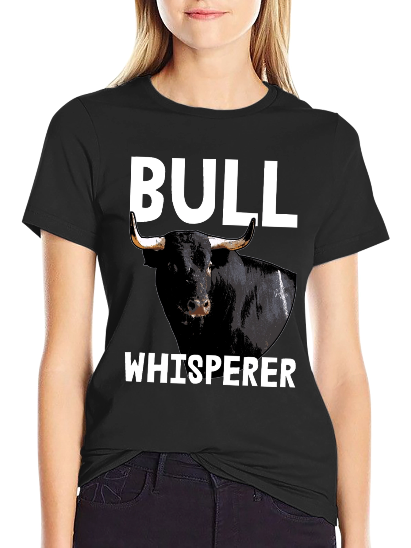 Black Bull Whisperer T-Shirt - Black Graphic Tee view 2
