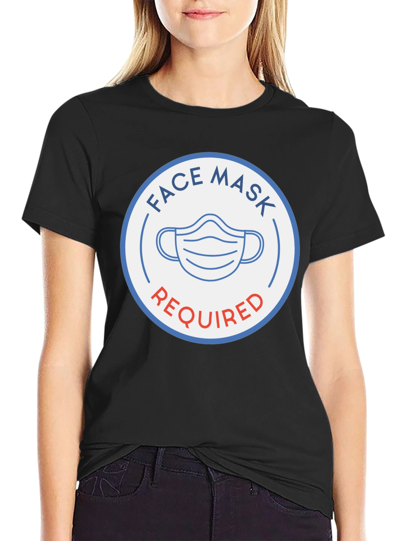 Black Face Mask Required Graphic T-Shirt - Stay Safe & Stylish view 2