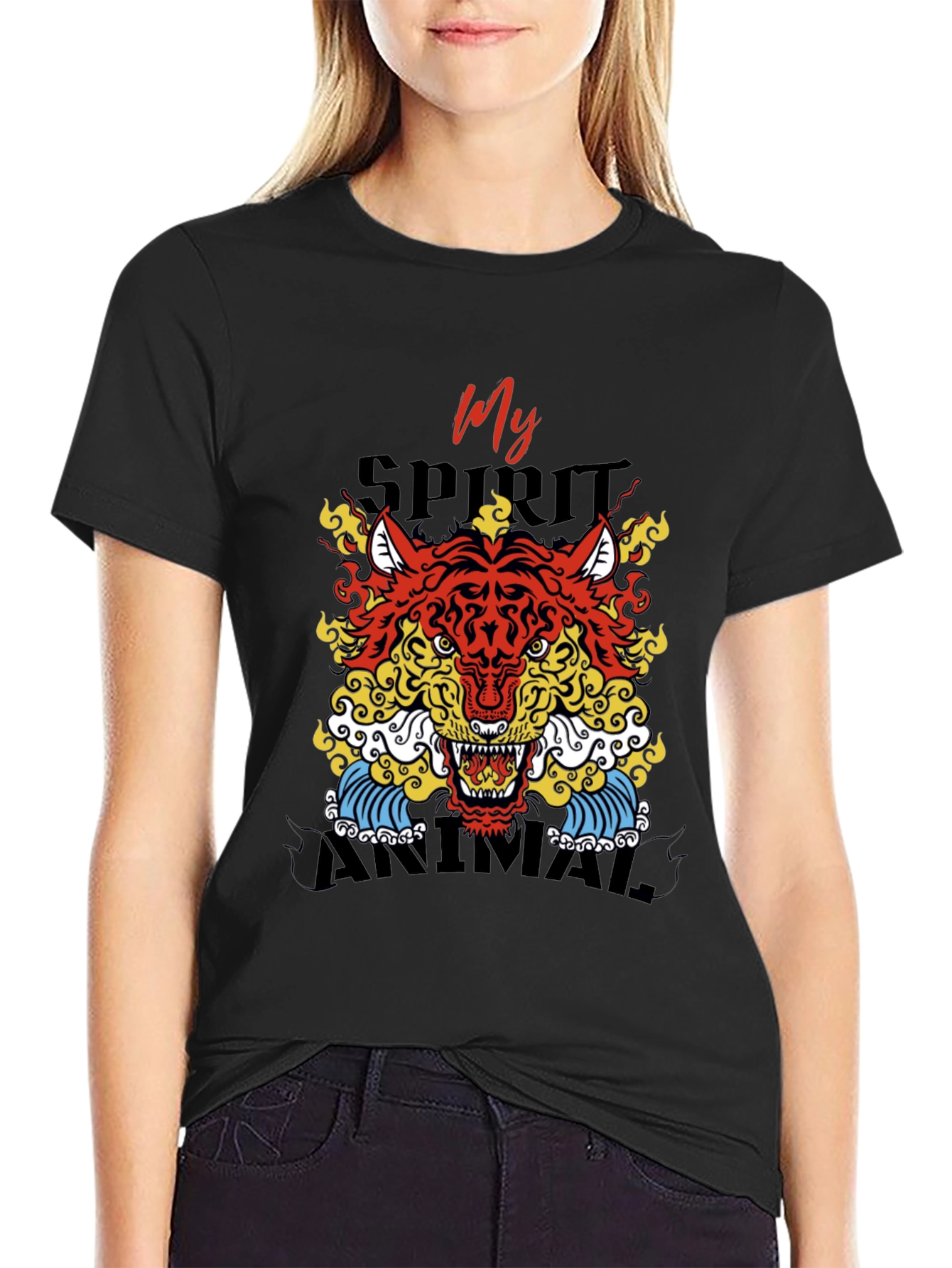 Black My Spirit Animal Graphic T-Shirt view 2