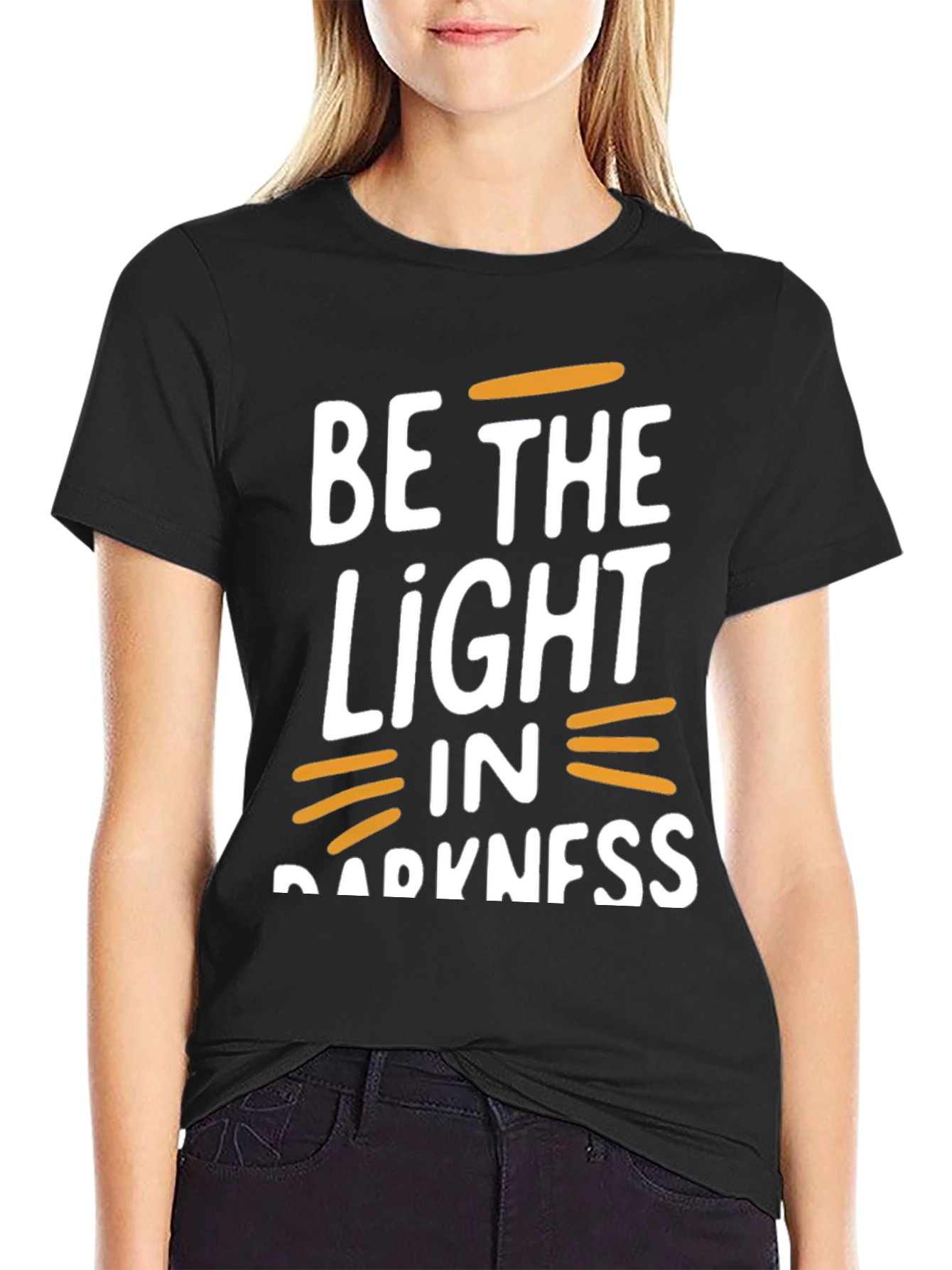 Black Be The Light In Darkness Graphic T-Shirt view 2