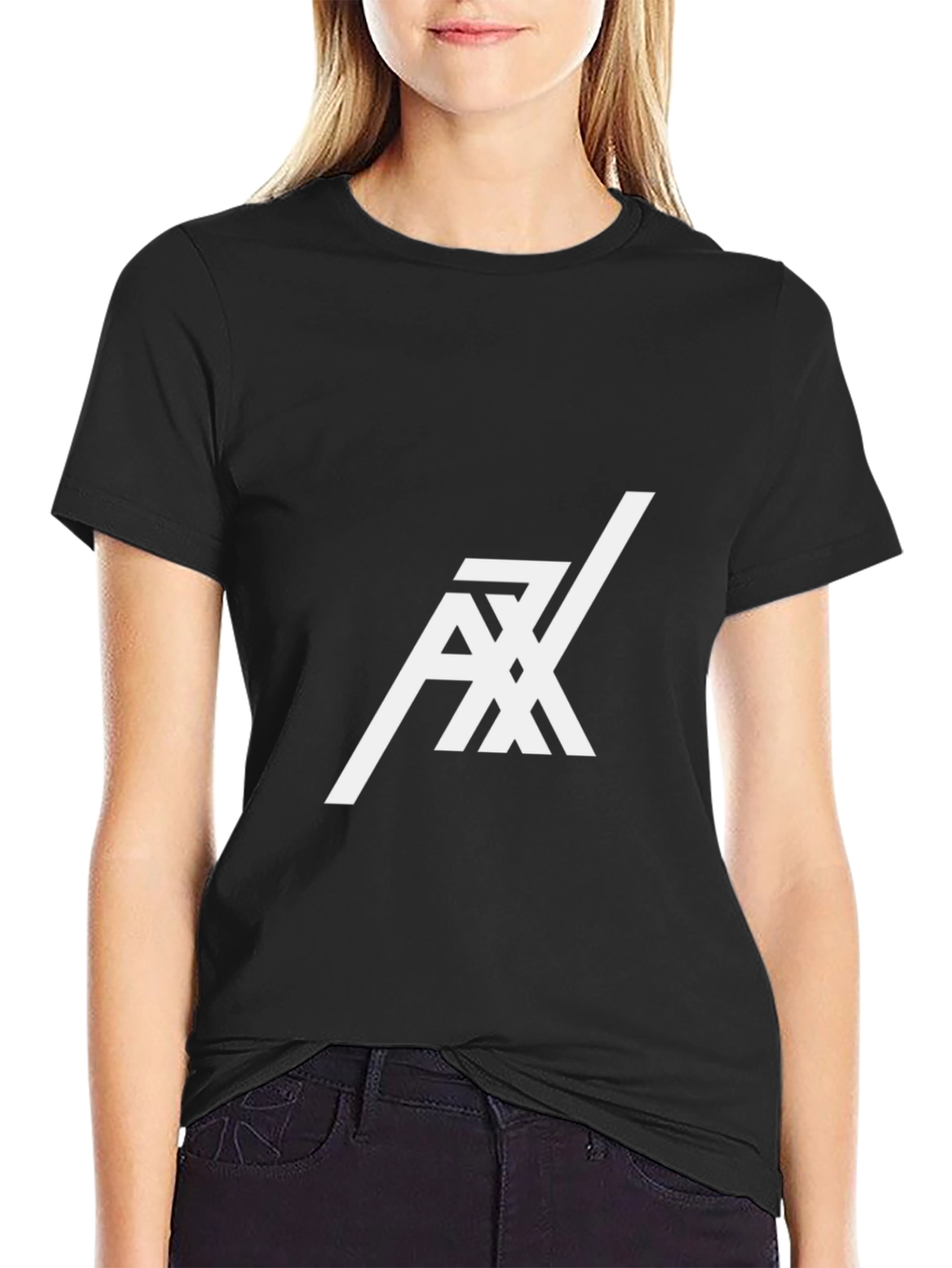 Black AX Stylish Graphic Tee - Black Cotton Blend view 2