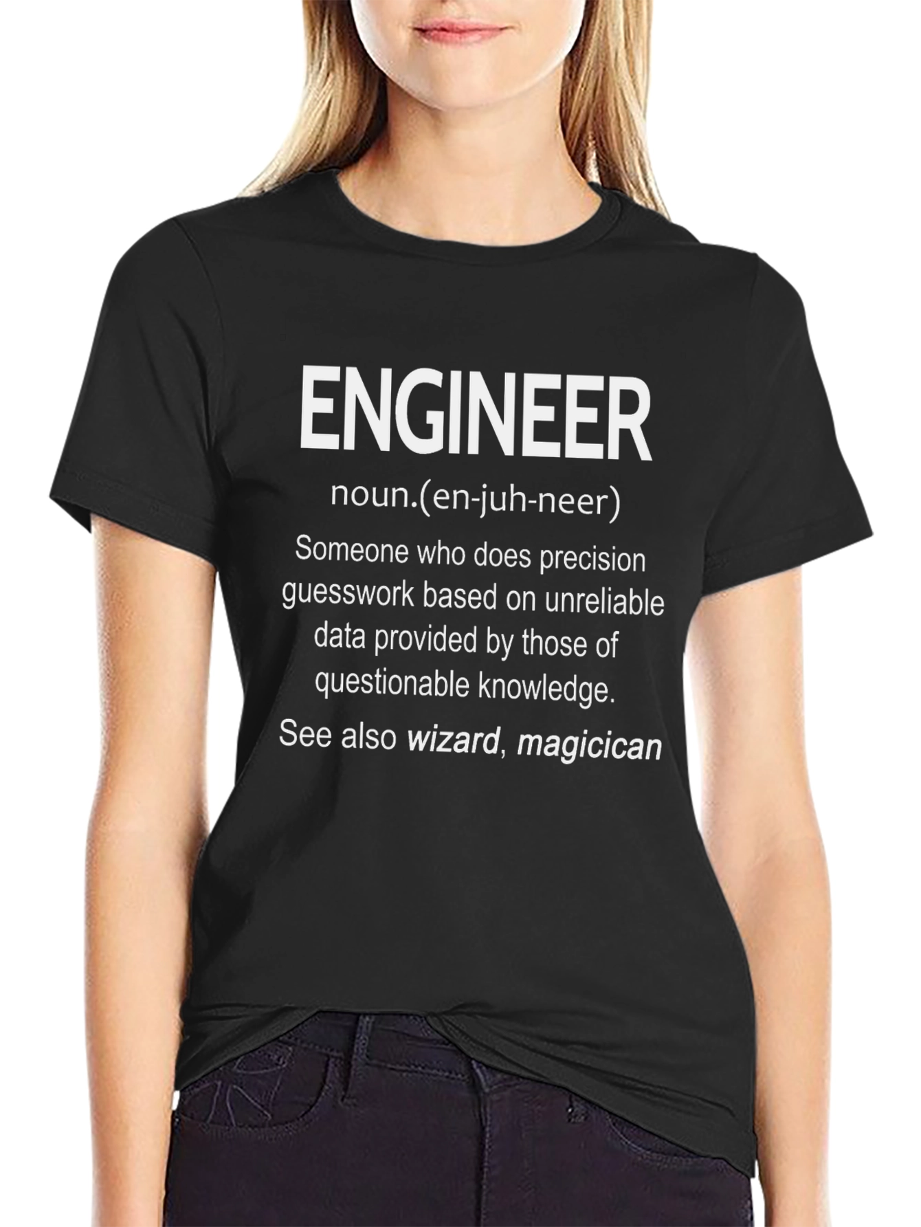 Black Engineer Definition Black T-Shirt view 2
