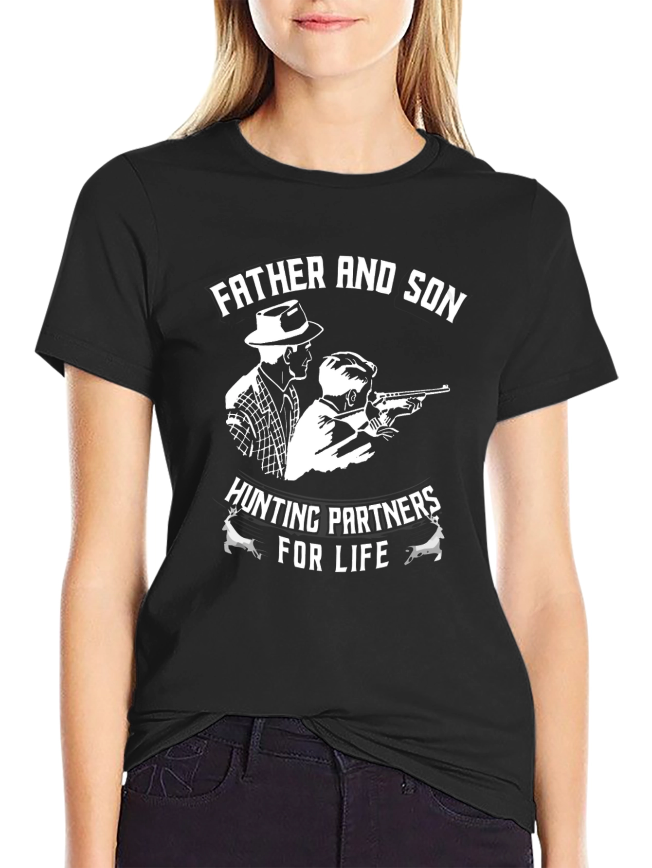 Black Father & Son Hunting Partners T-Shirt view 2